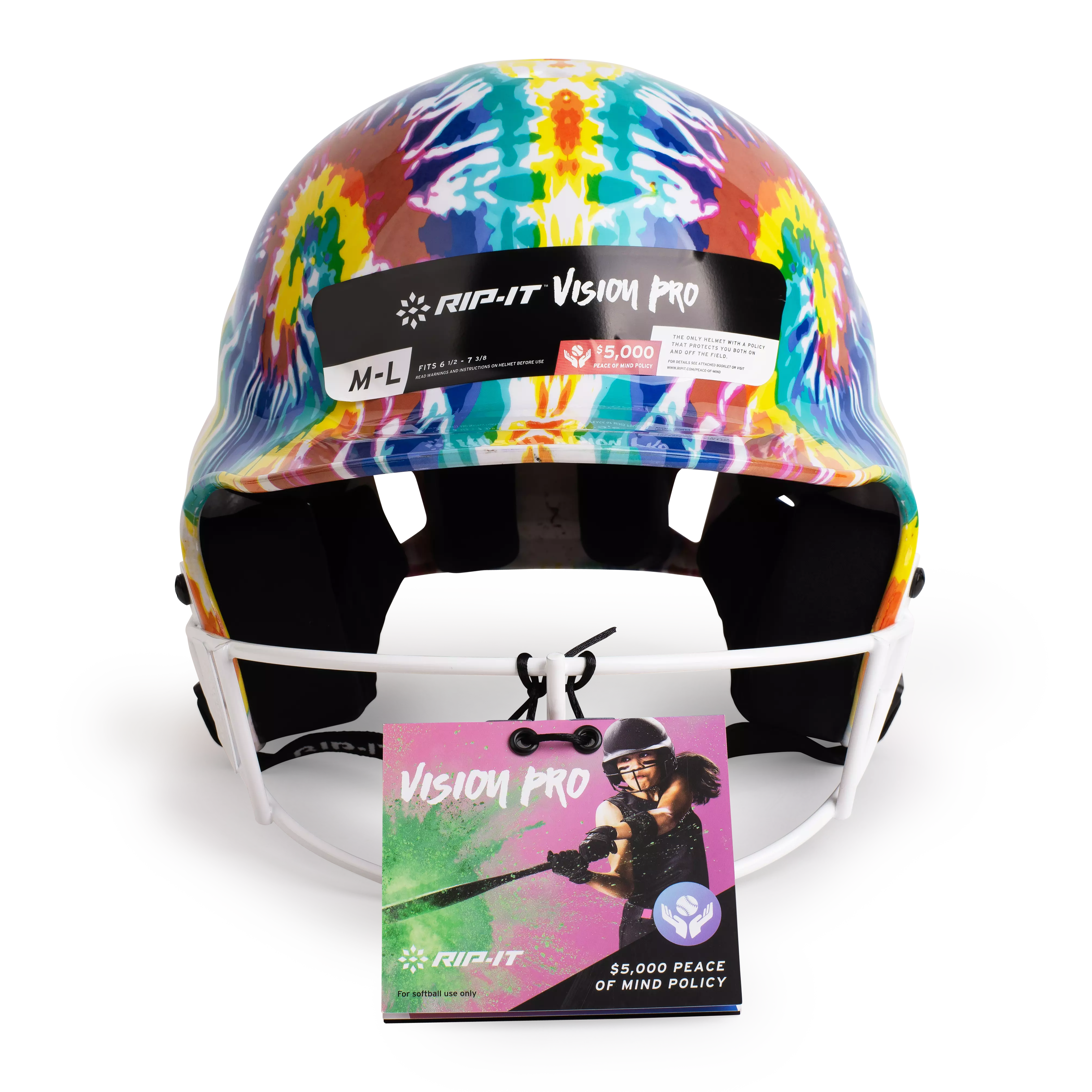 RIP-IT Women's Vision Pro Softball Helmet - Tie Dye - MULTI-COLOR
