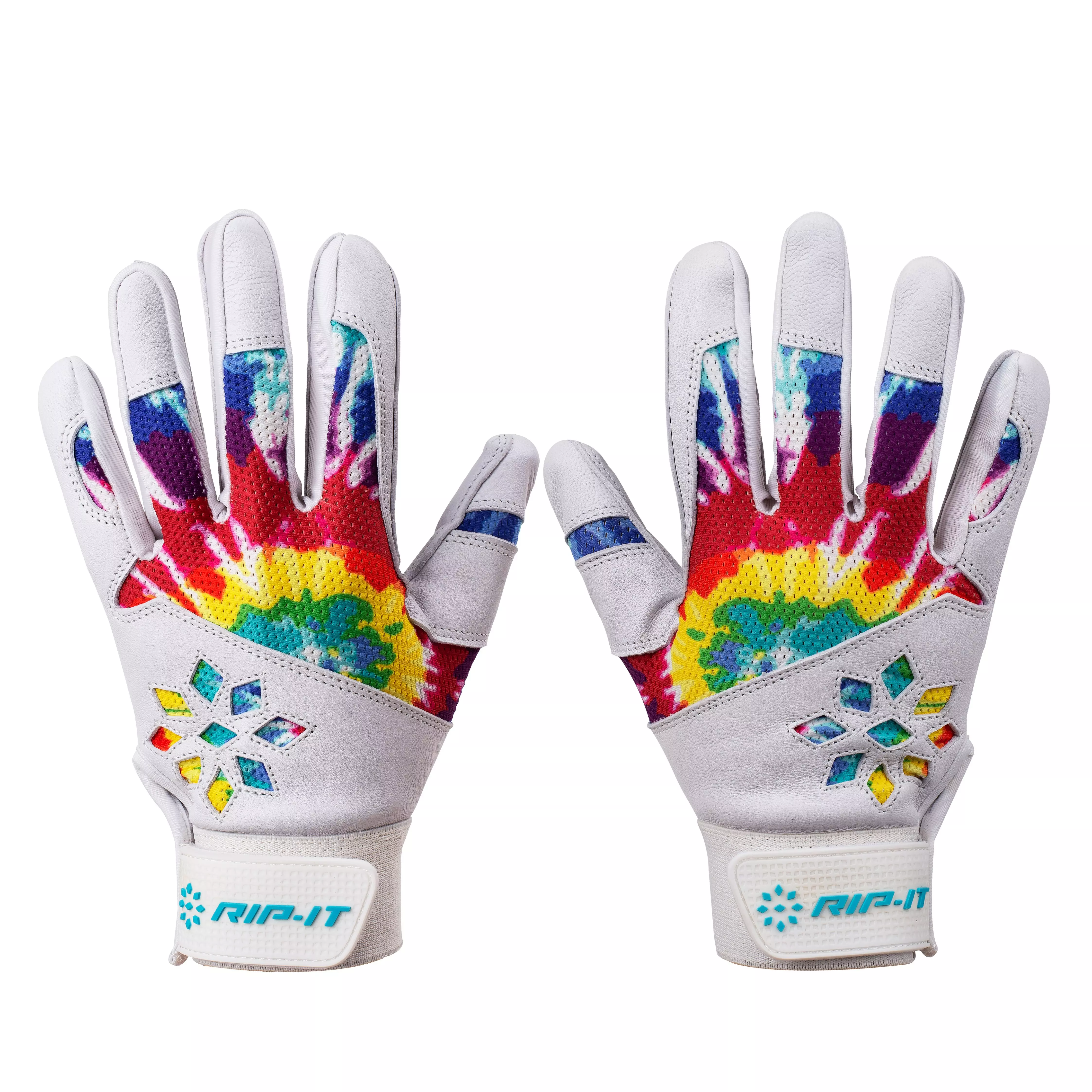RIP-IT Girls' Blister Control Softball Batting Gloves - Tie Dye - MULTI-COLOR