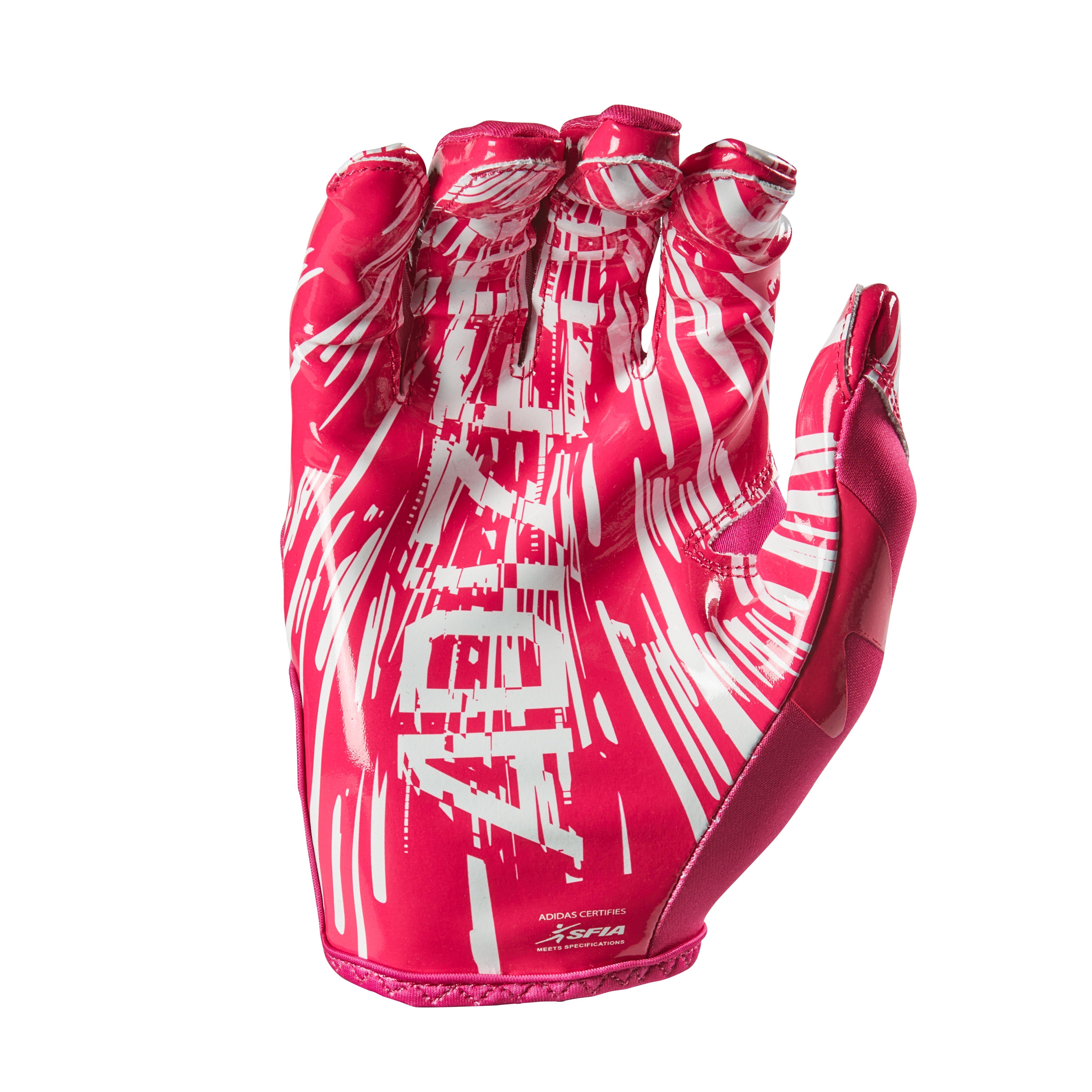 Pink adidas football outlet gloves