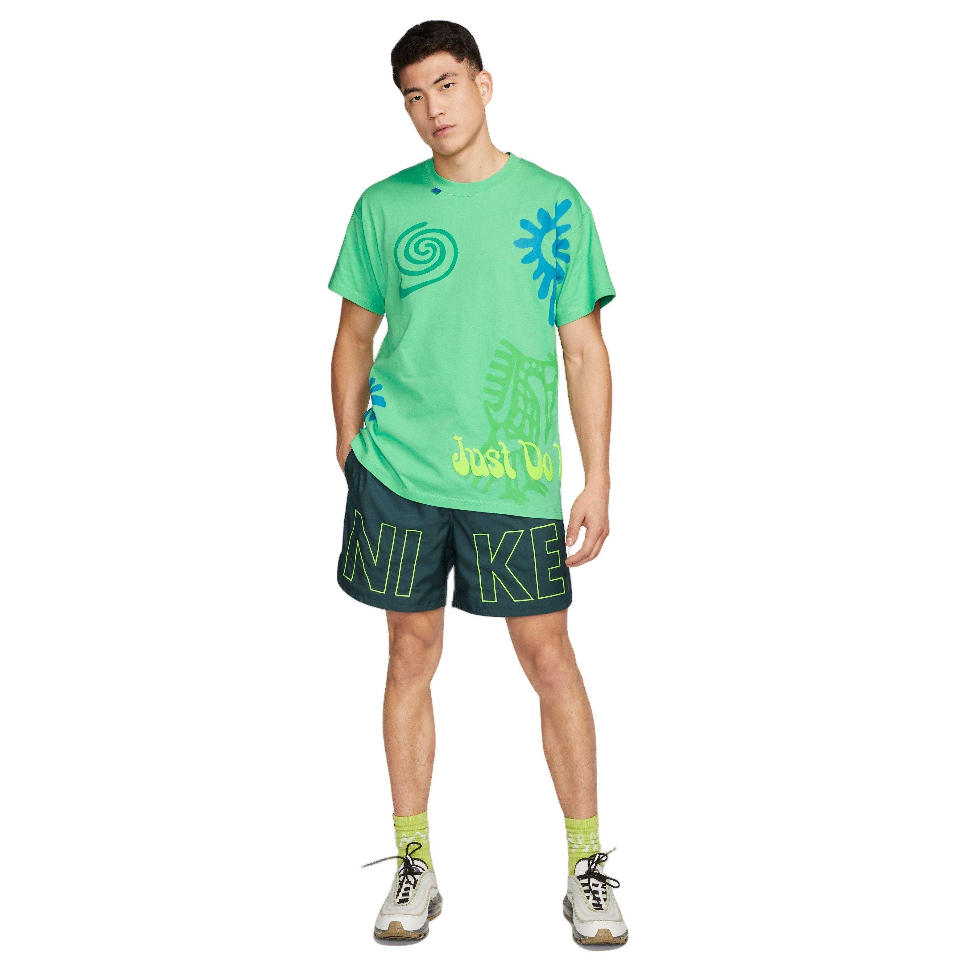 Nike Men Sportswear Max90 Gel Vibe Tee-Green - GREEN Thumbnail View 7