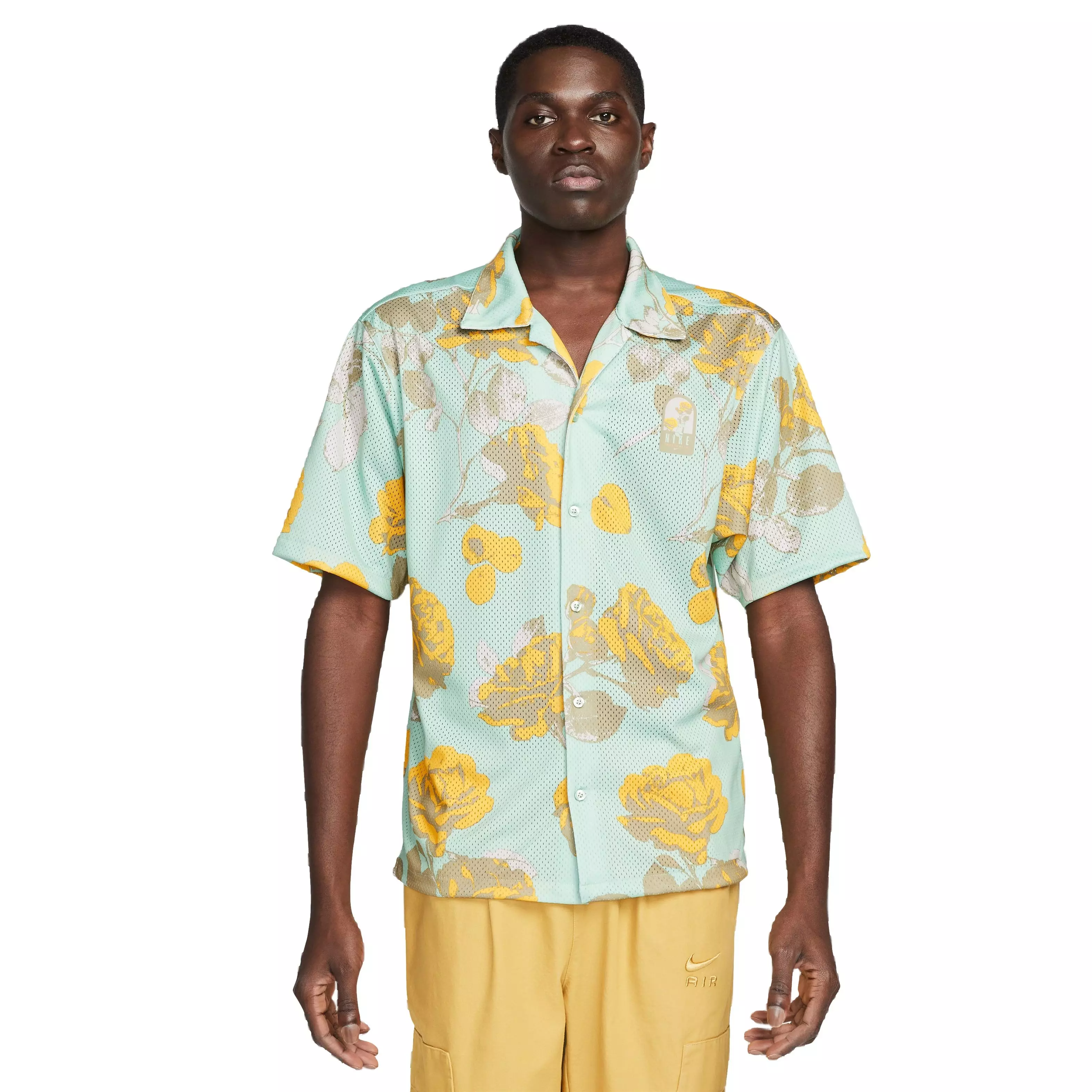Nike Men's Gel Rose City Button-Up Shirt-Green - GREEN