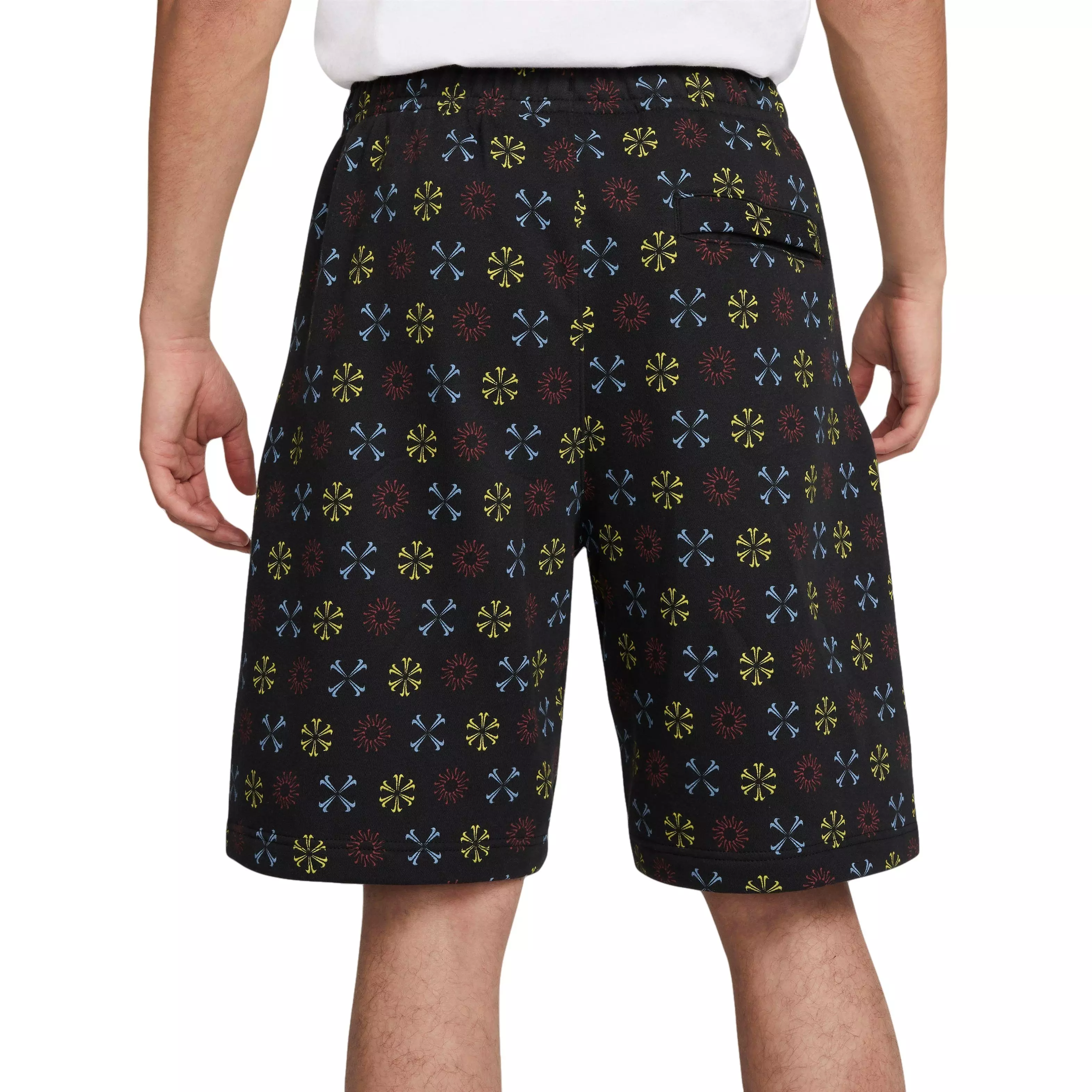 Nike Men's Sportswear Club Fleece Monogram Shorts-Black - BLACK