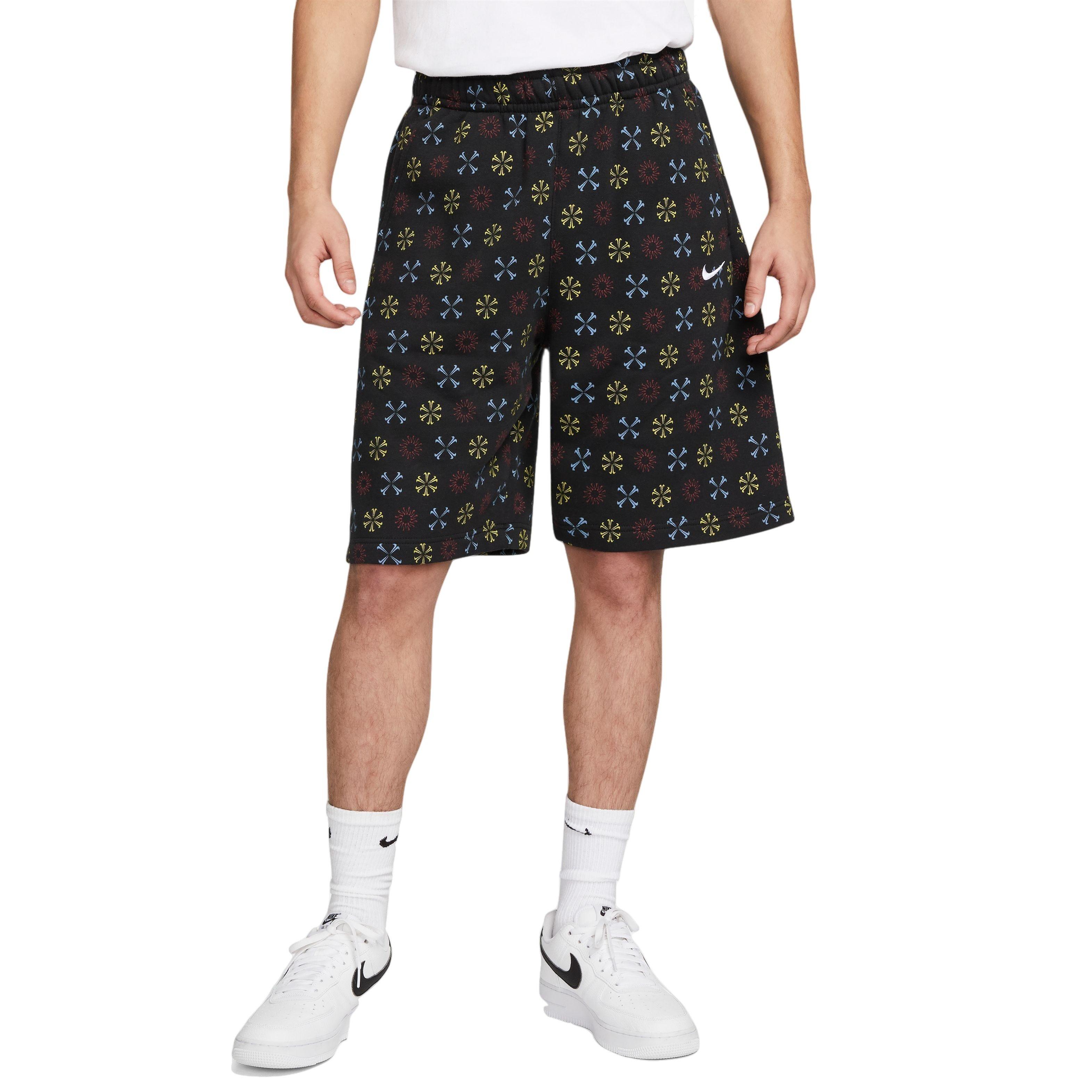 Nike Men's Sportswear Club Fleece Monogram Shorts-Black - BLACK Thumbnail View 6