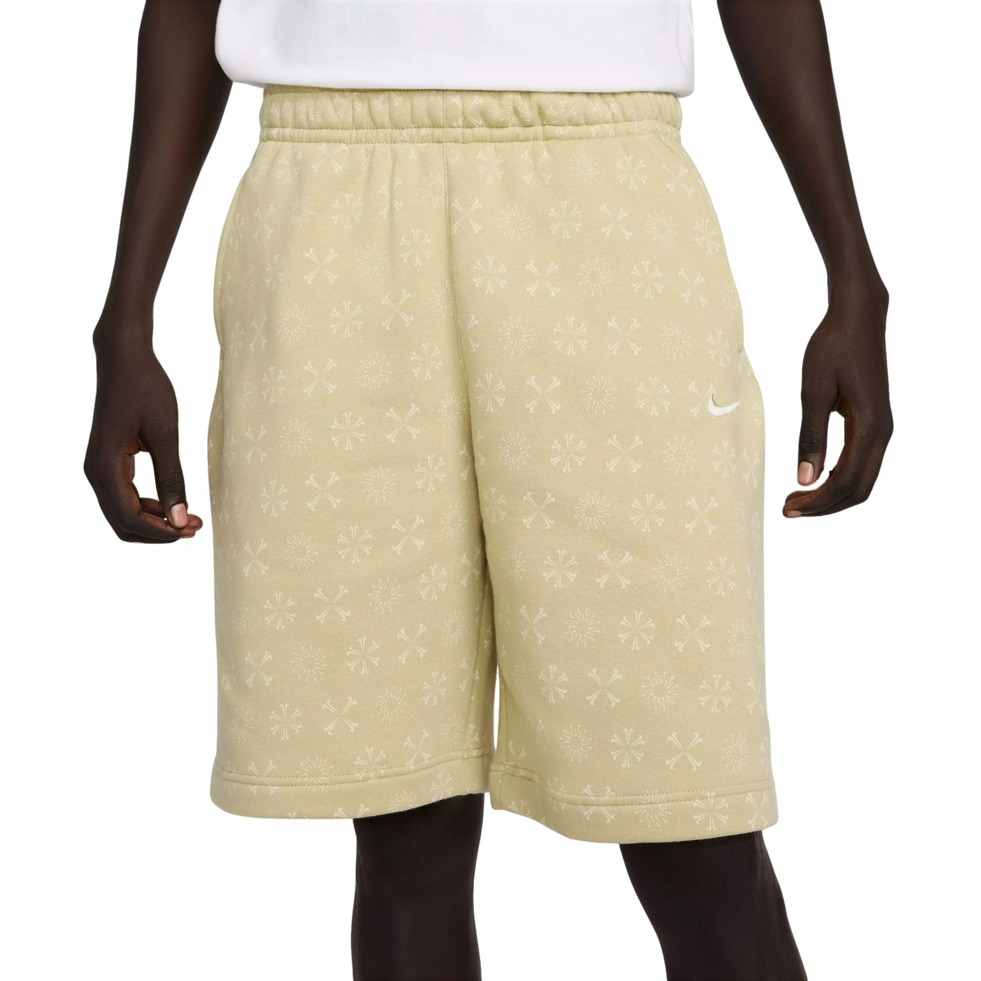Nike Men's Sportswear Club Fleece Monogram Shorts-Gold - GOLD