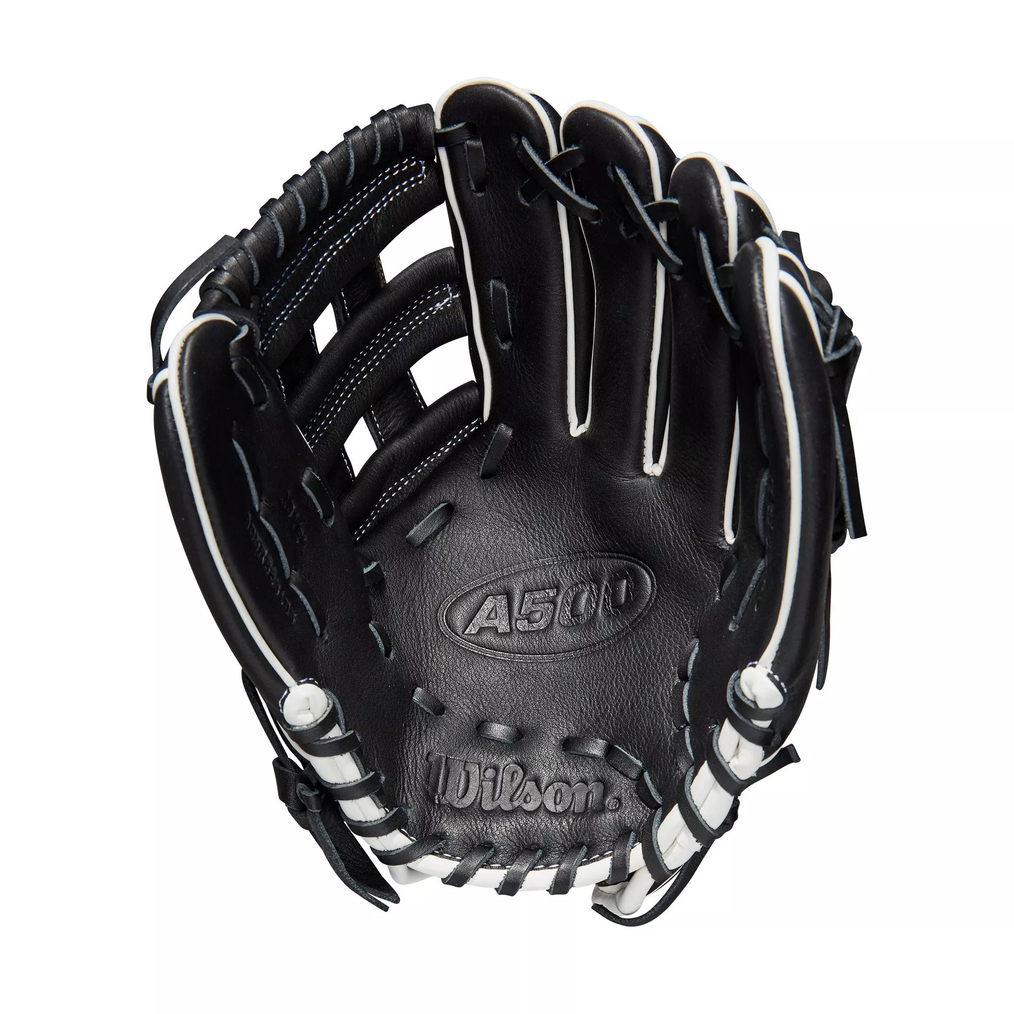 Wilson A500 10.5" Baseball Fielders Glove - BLACK/WHITE