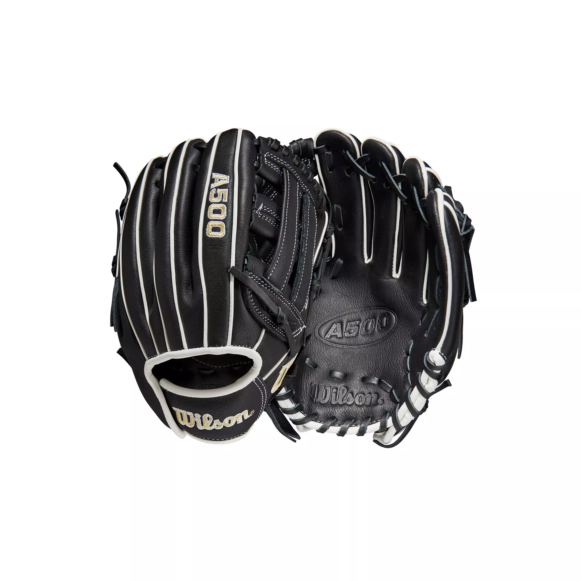 Wilson A500 10.5" Baseball Fielders Glove - BLACK/WHITE