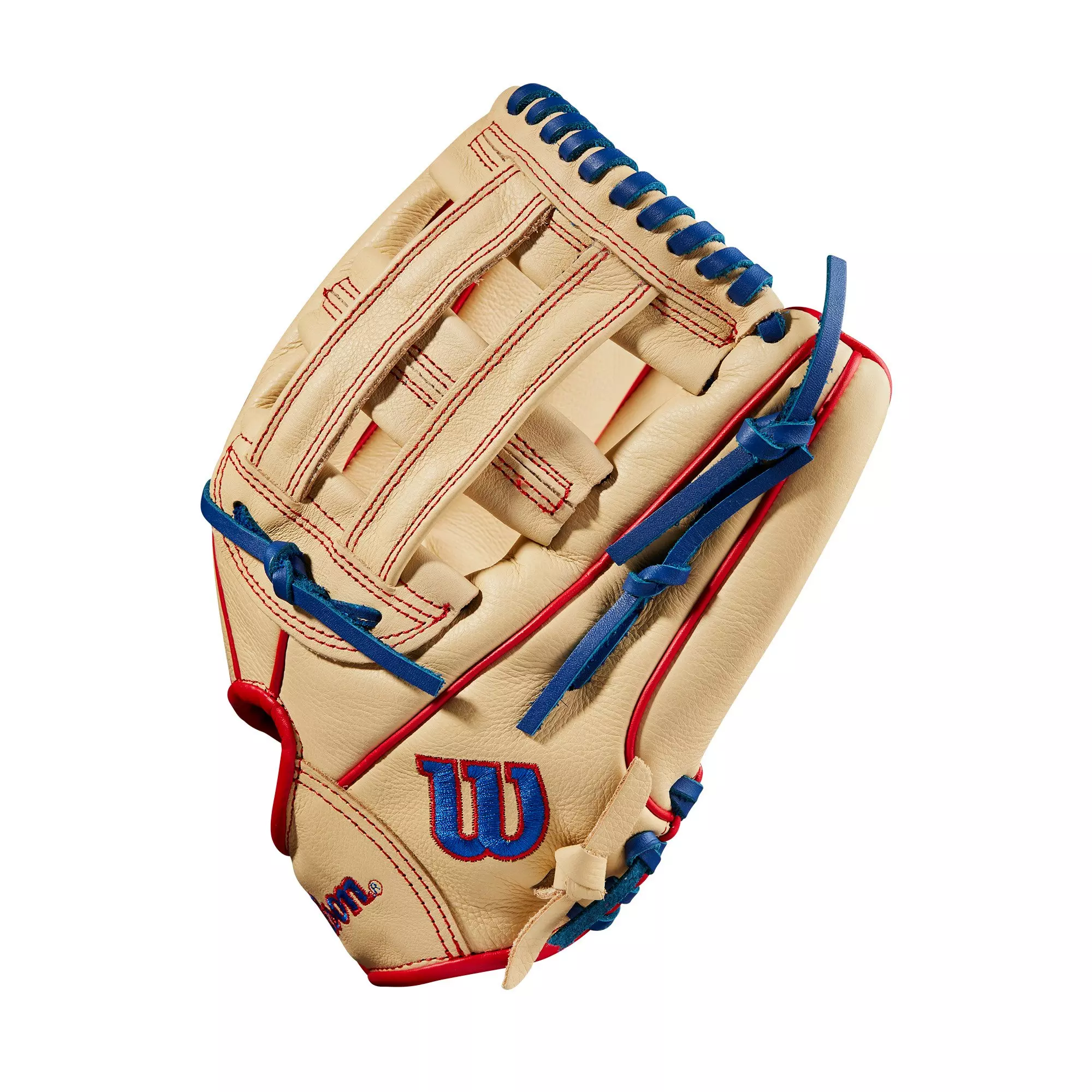 Wilson Youth A500 12" Utility Baseball Fielders Glove - LHT - RED/ROYAL
