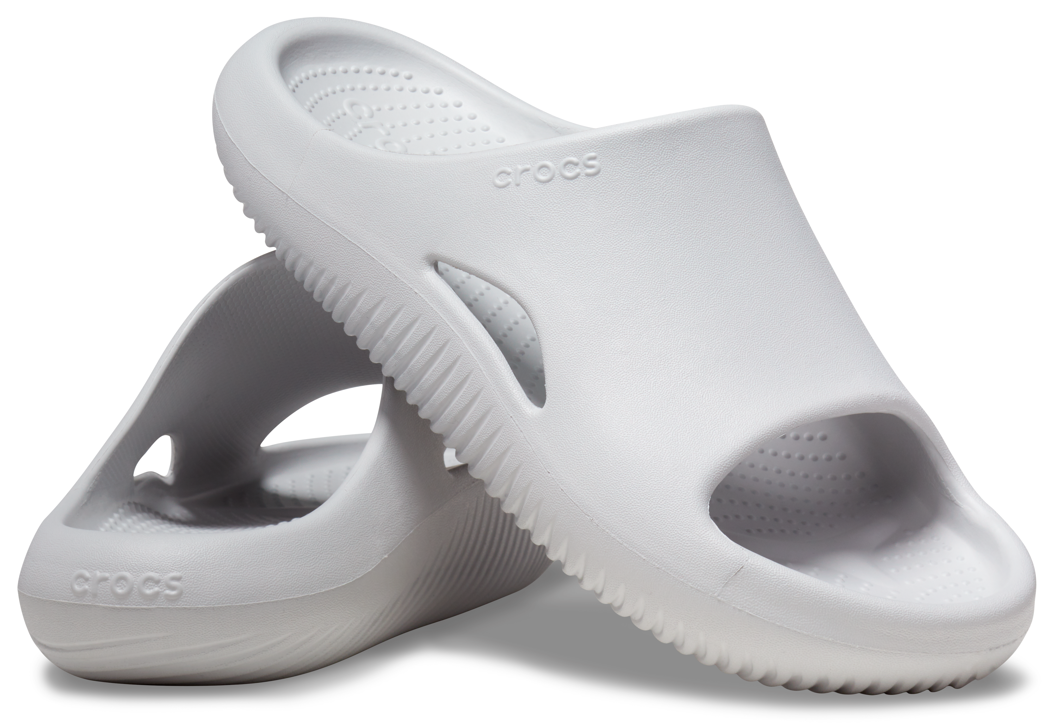 Crocs Mellow "Atmosphere Grey" Unisex Slide - GREY Thumbnail View 3