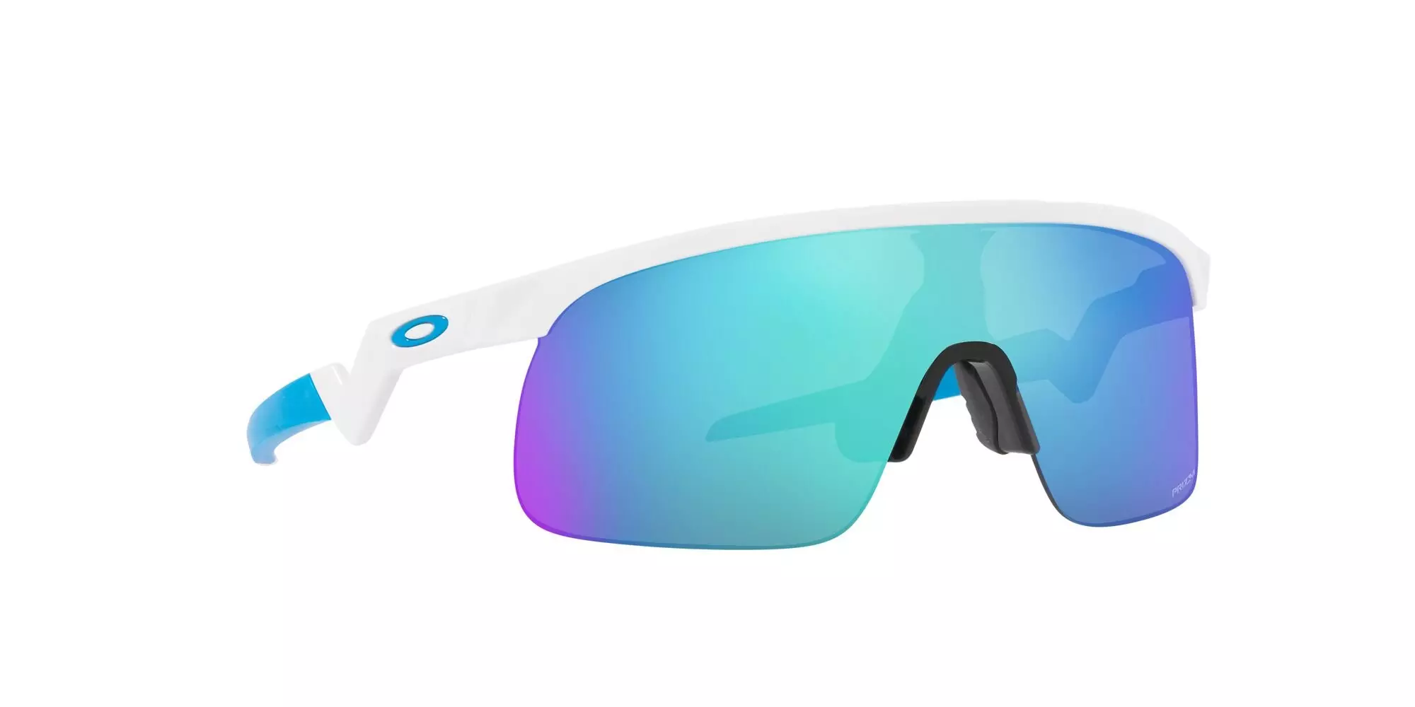 Oakley Youth Resistor Prizm Sapphire Sunglasses - Polished White - WHITE/BLUE