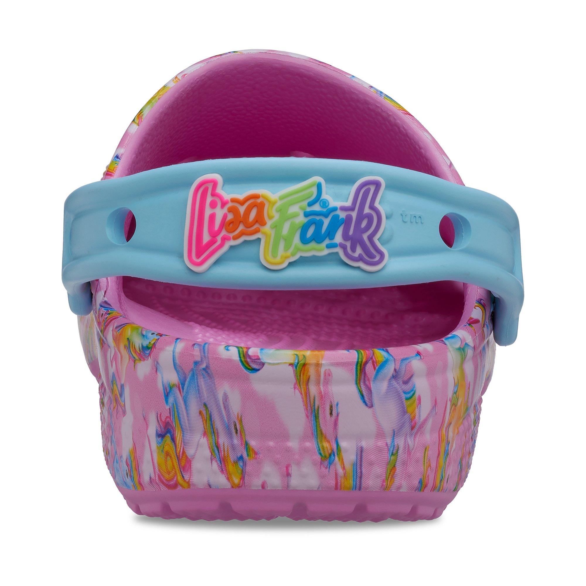 Crocs x Lisa Frank "Rainbows" Grade School Girl's Clog - PINK/BLUE Thumbnail View 5