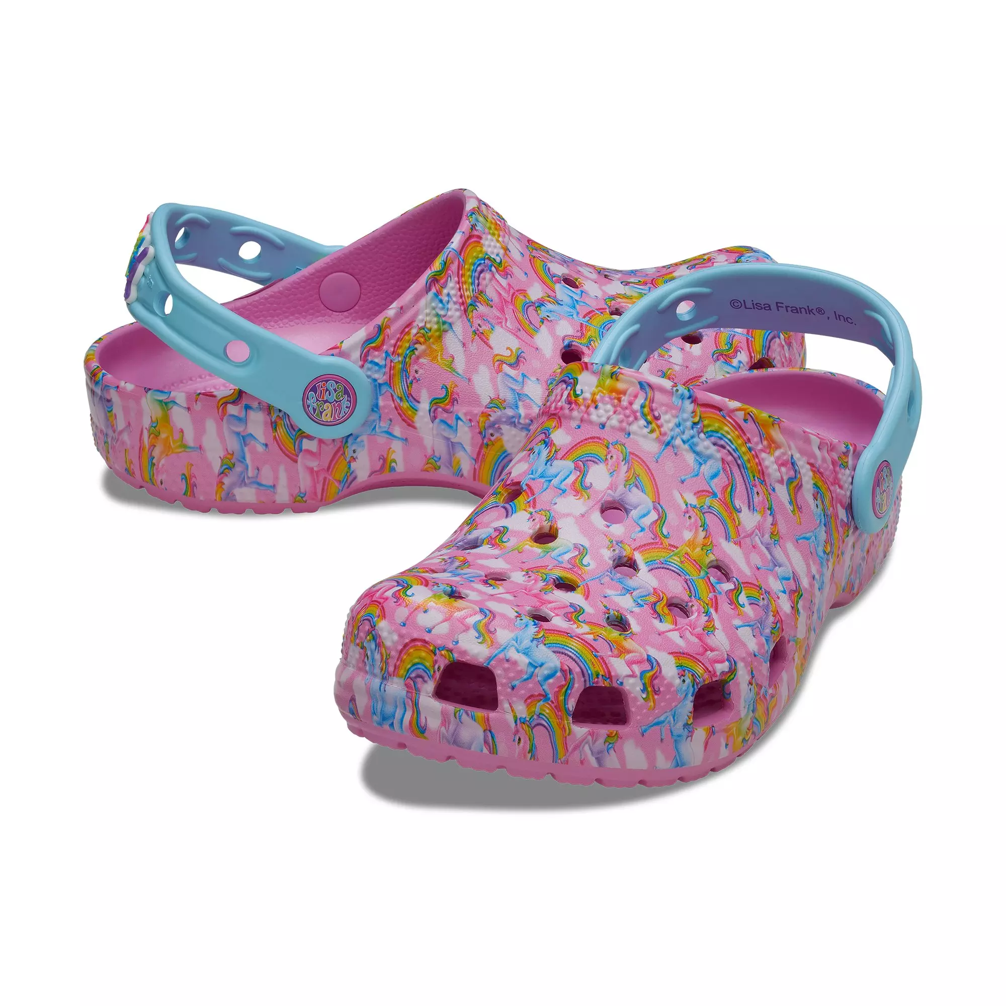 Crocs x Lisa Frank "Rainbows" Grade School Girl's Clog - PINK/BLUE