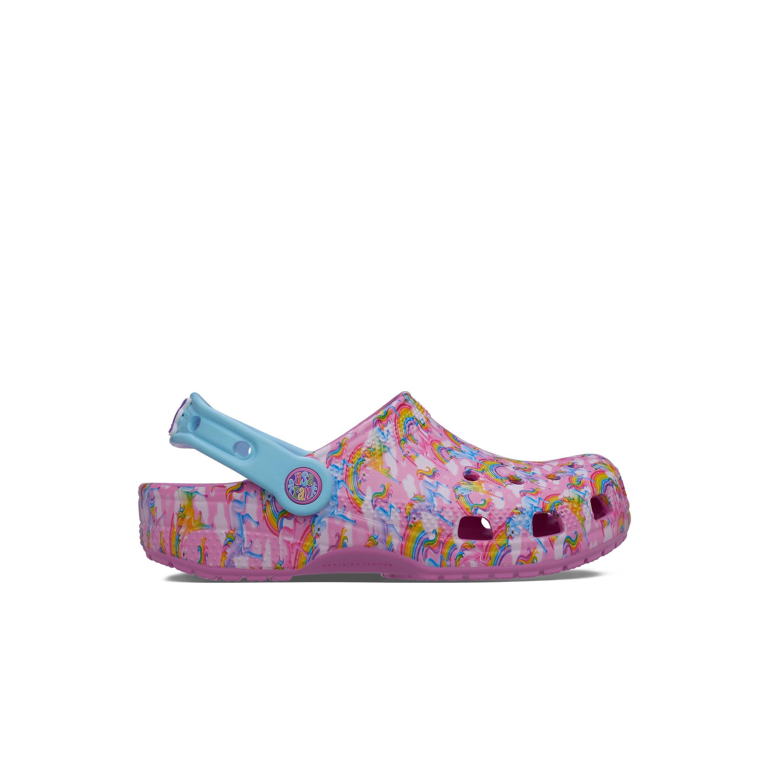 Crocs x Lisa Frank "Rainbows" Grade School Girl's Clog - PINK/BLUE Thumbnail View 1