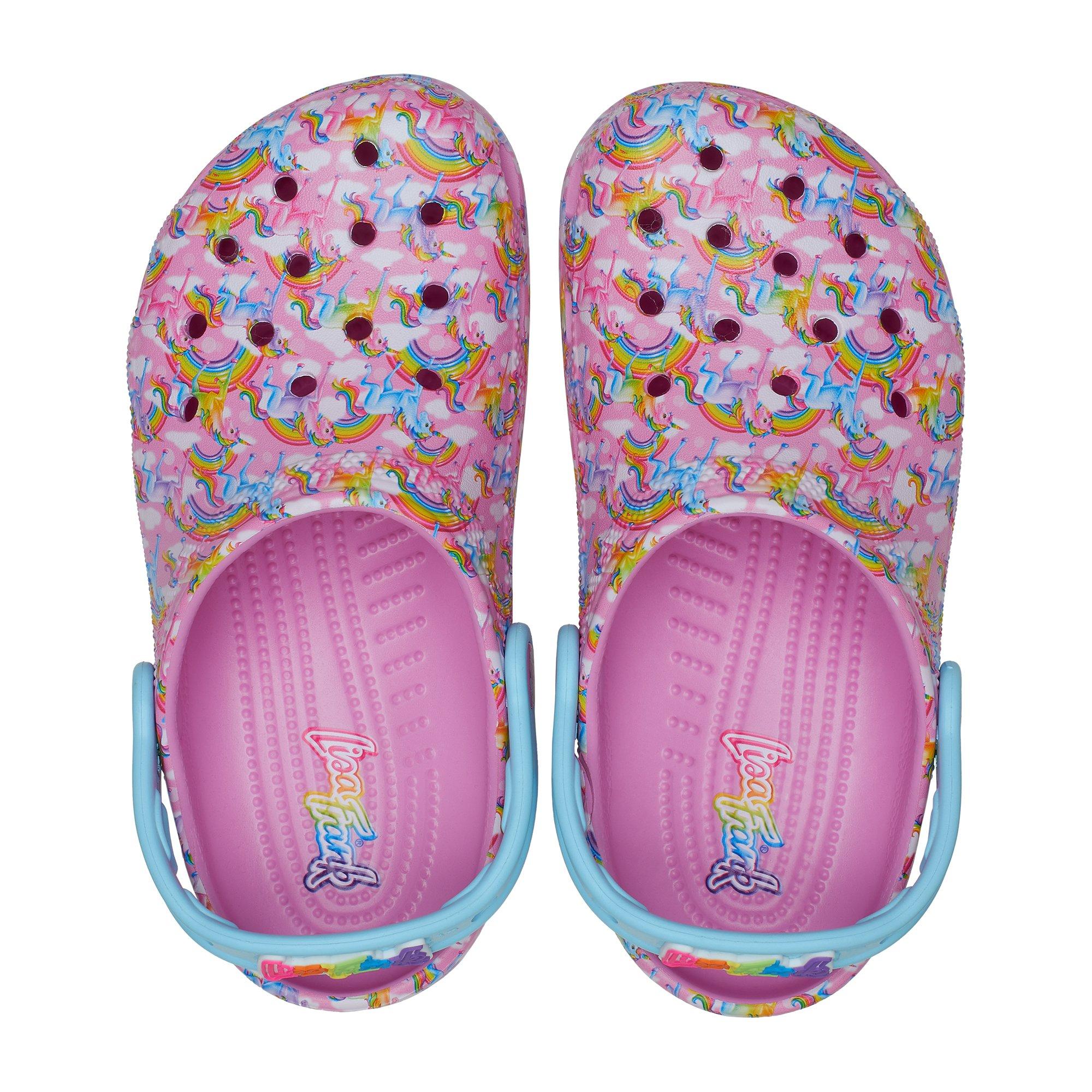 Crocs x Lisa Frank "Rainbows" Grade School Girl's Clog - PINK/BLUE Thumbnail View 6