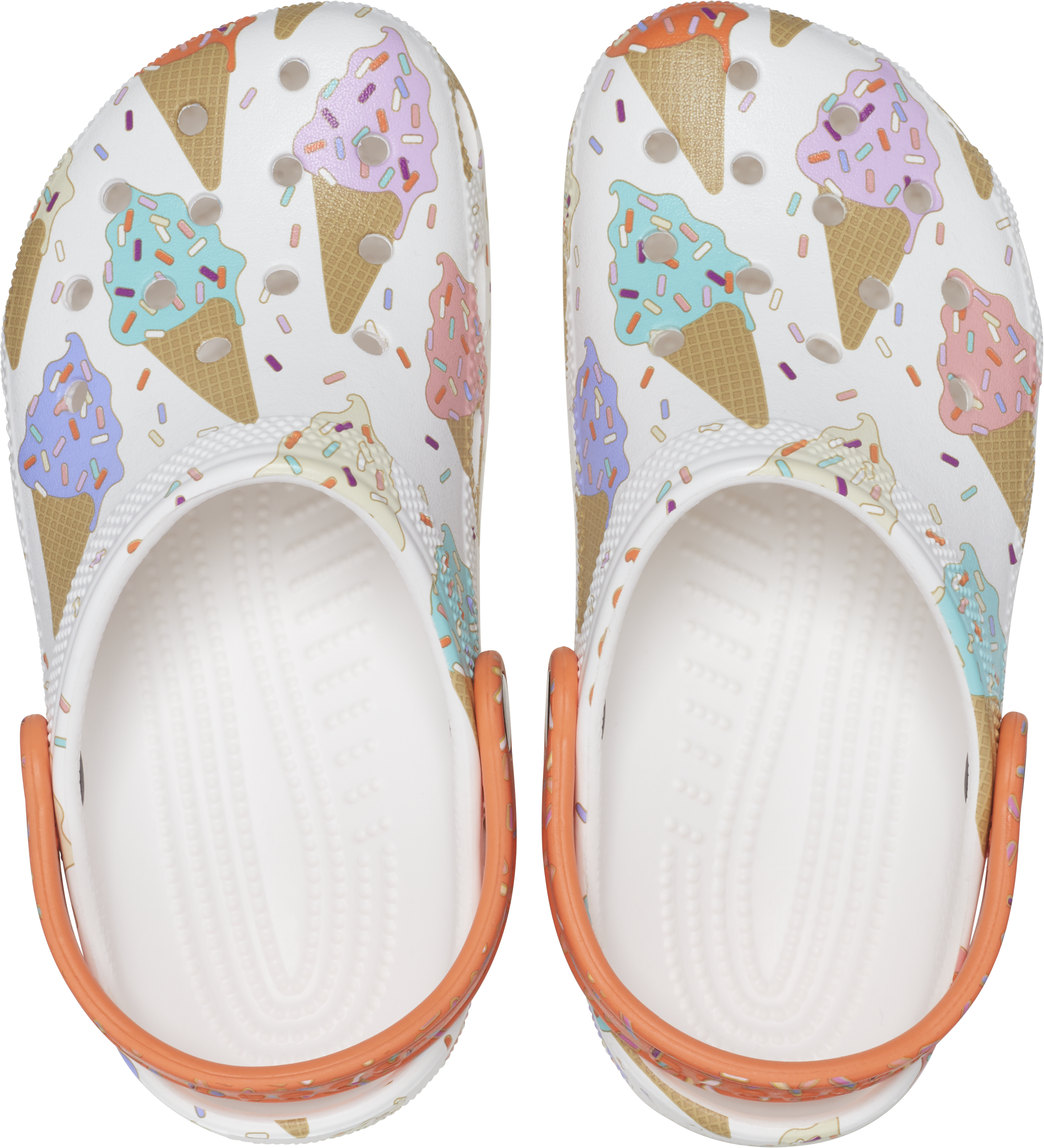 Crocs Classic "Ice Cream" Preschool Girls' Clog - WHITE/MULTI Thumbnail View 4