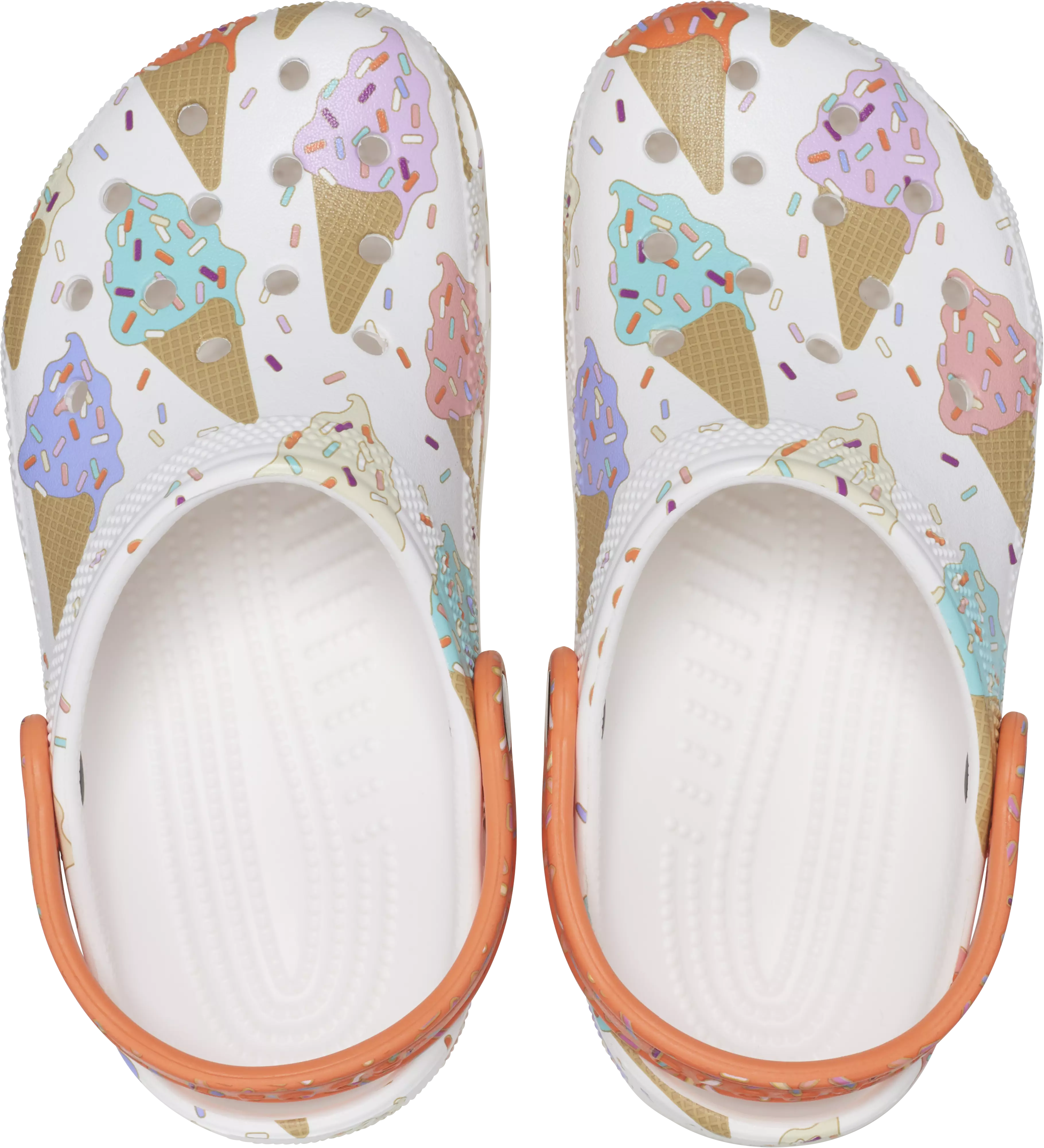 Crocs Classic "Ice Cream" Preschool Girls' Clog - WHITE/MULTI
