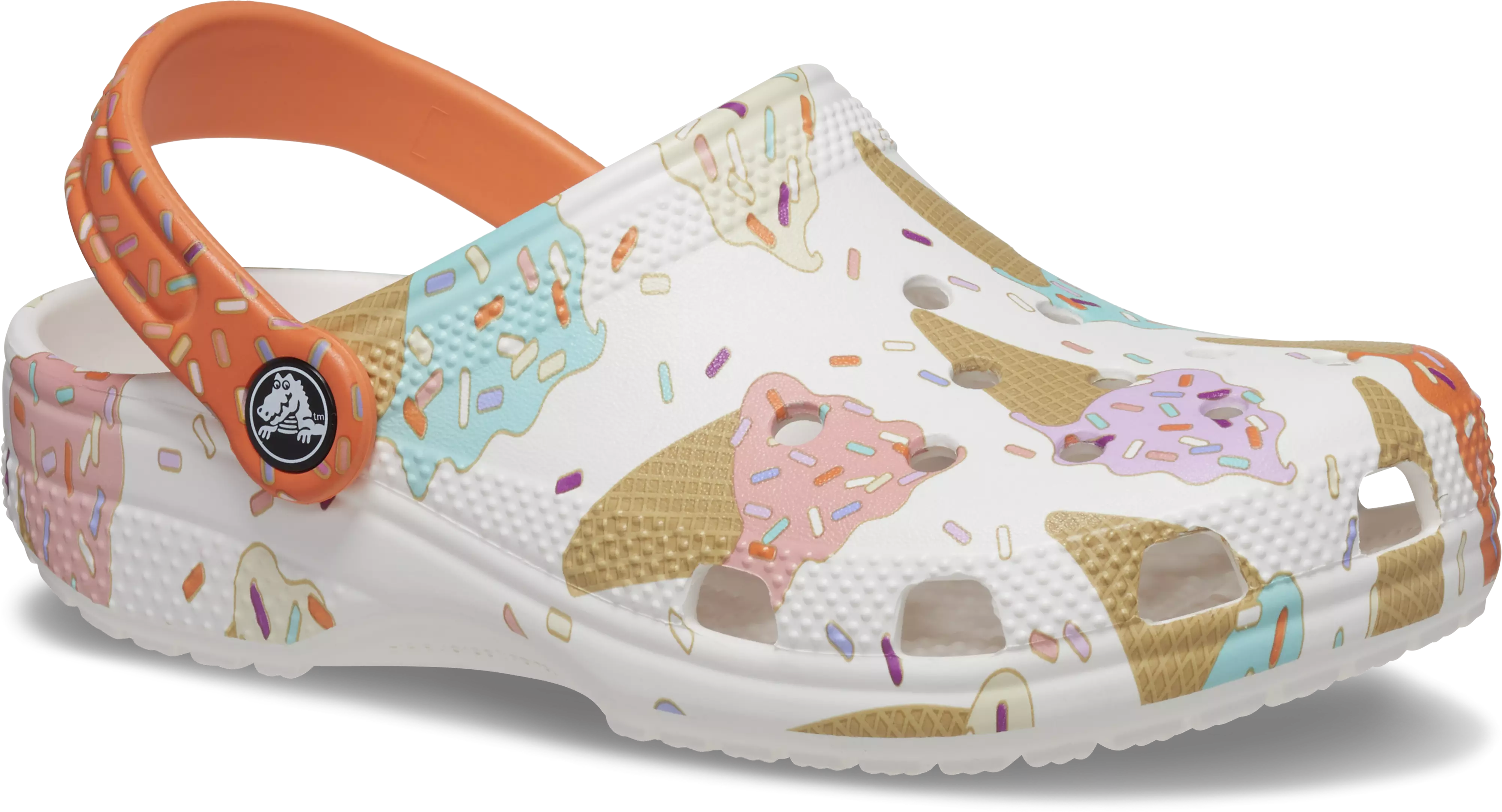 Crocs Classic "Ice Cream" Preschool Girls' Clog - WHITE/MULTI