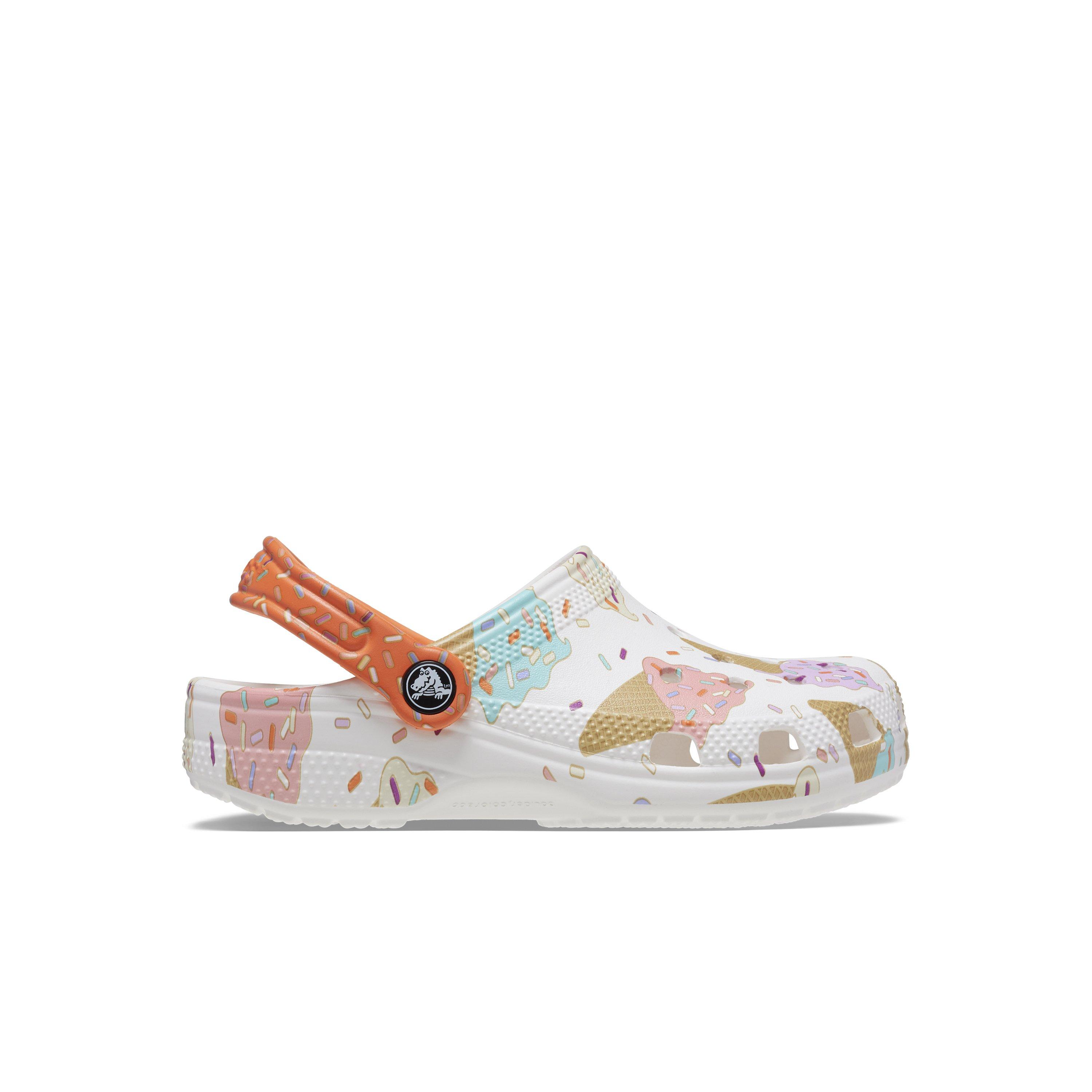 Crocs Classic "Ice Cream" Preschool Girls' Clog - WHITE/MULTI Thumbnail View 1