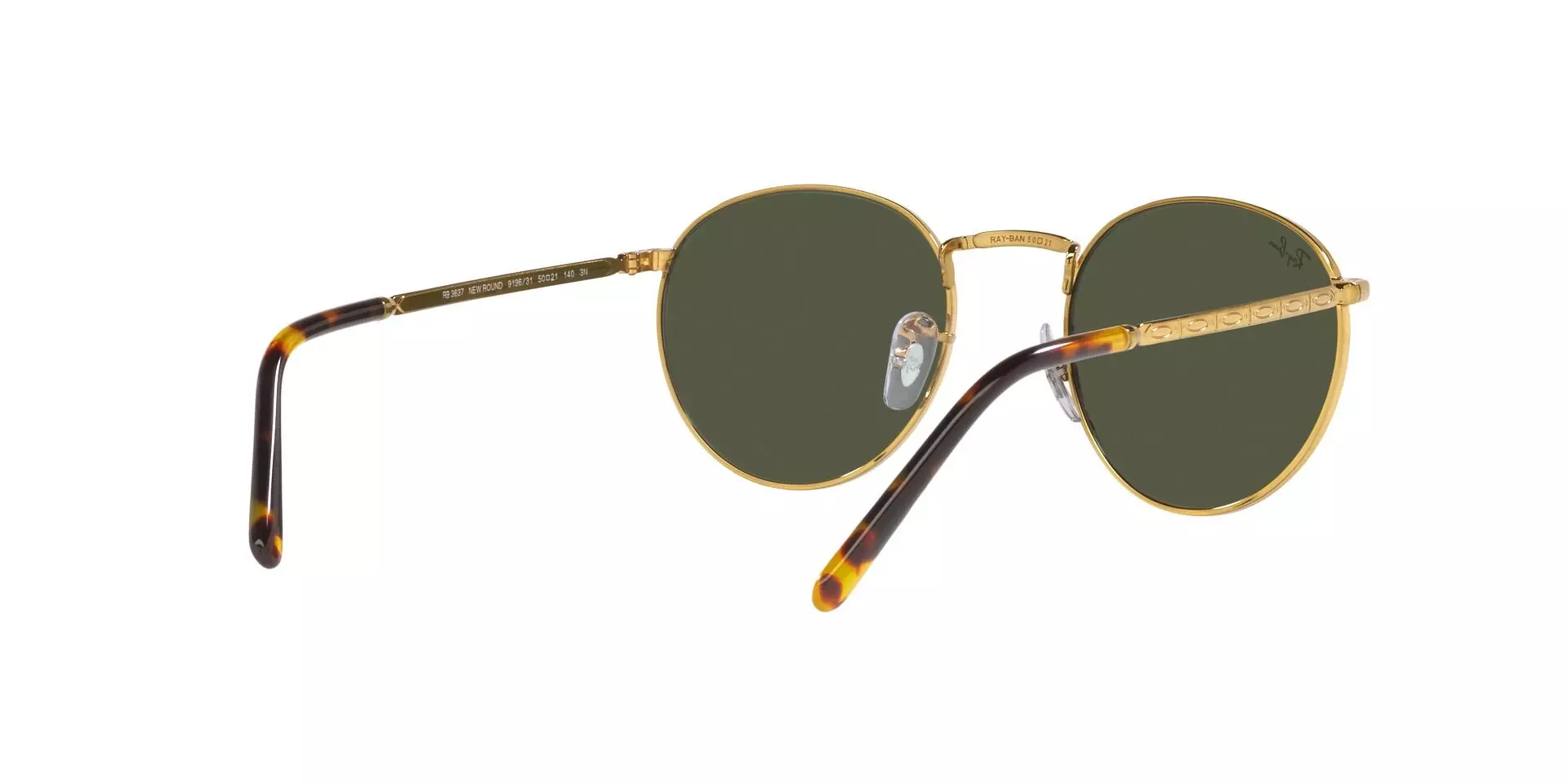 Ray-Ban Round Metal Sunglasses-Gold - GOLD