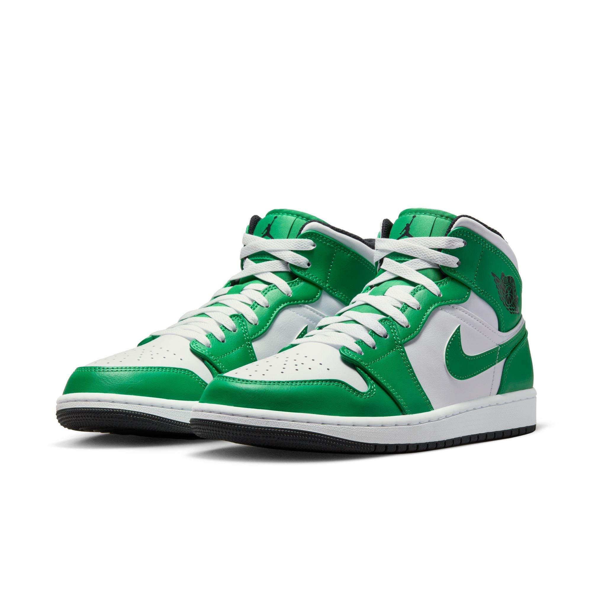 Jordan 1 Mid "Lucky Green/Black/White" Men's Shoe - GREEN/BLACK Thumbnail View 7