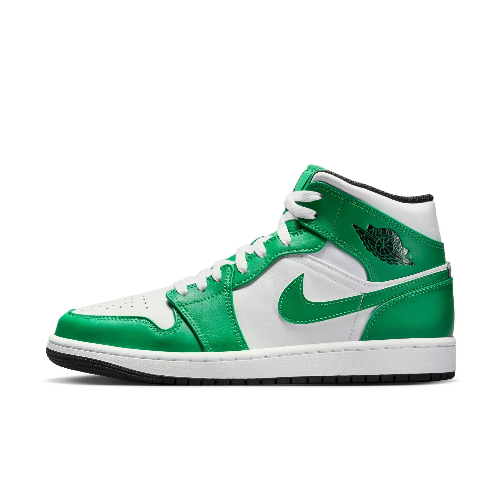 Jordan 1 Mid "Lucky Green/Black/White" Men's Shoe - GREEN/BLACK