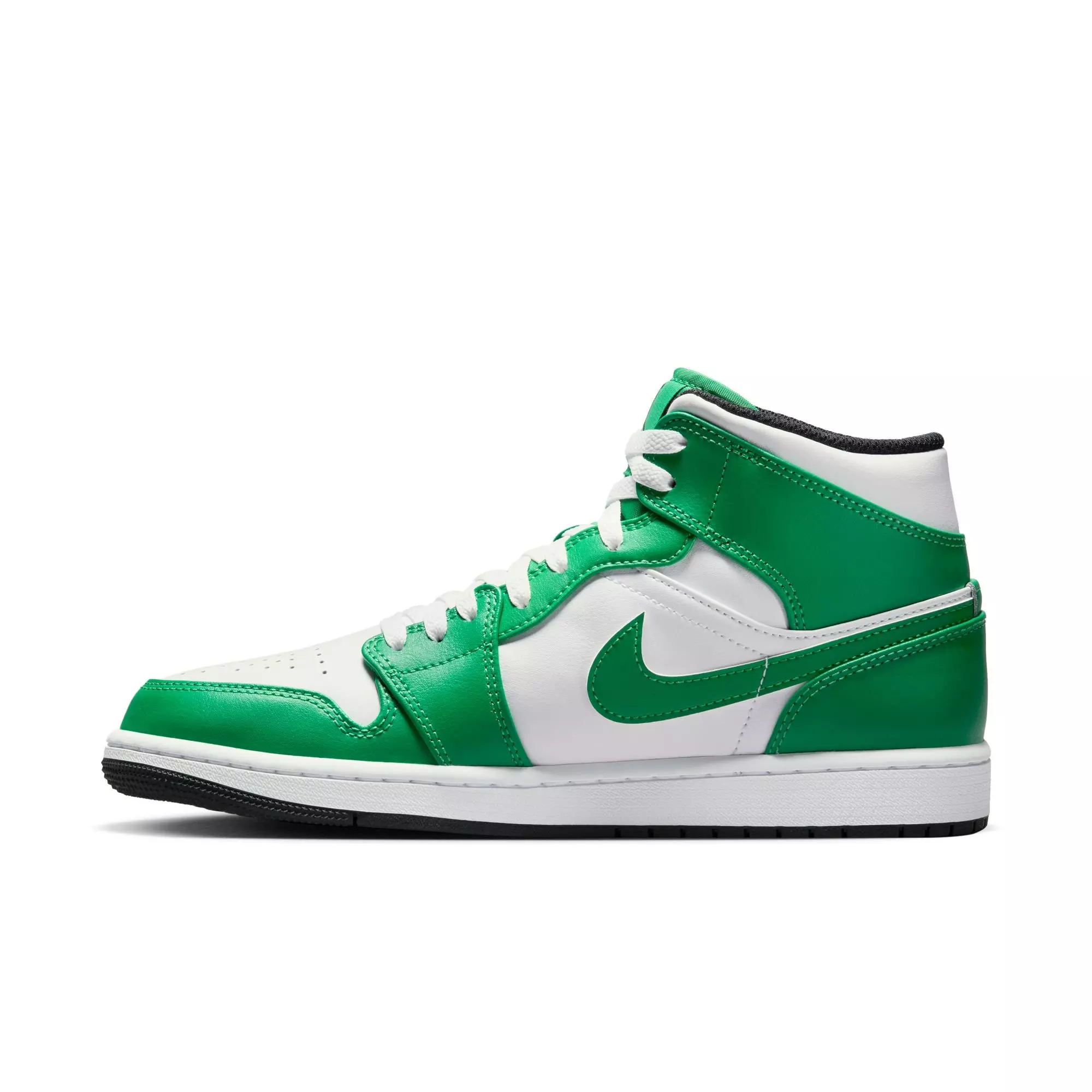Jordan 1 Mid "Lucky Green/Black/White" Men's Shoe - GREEN/BLACK