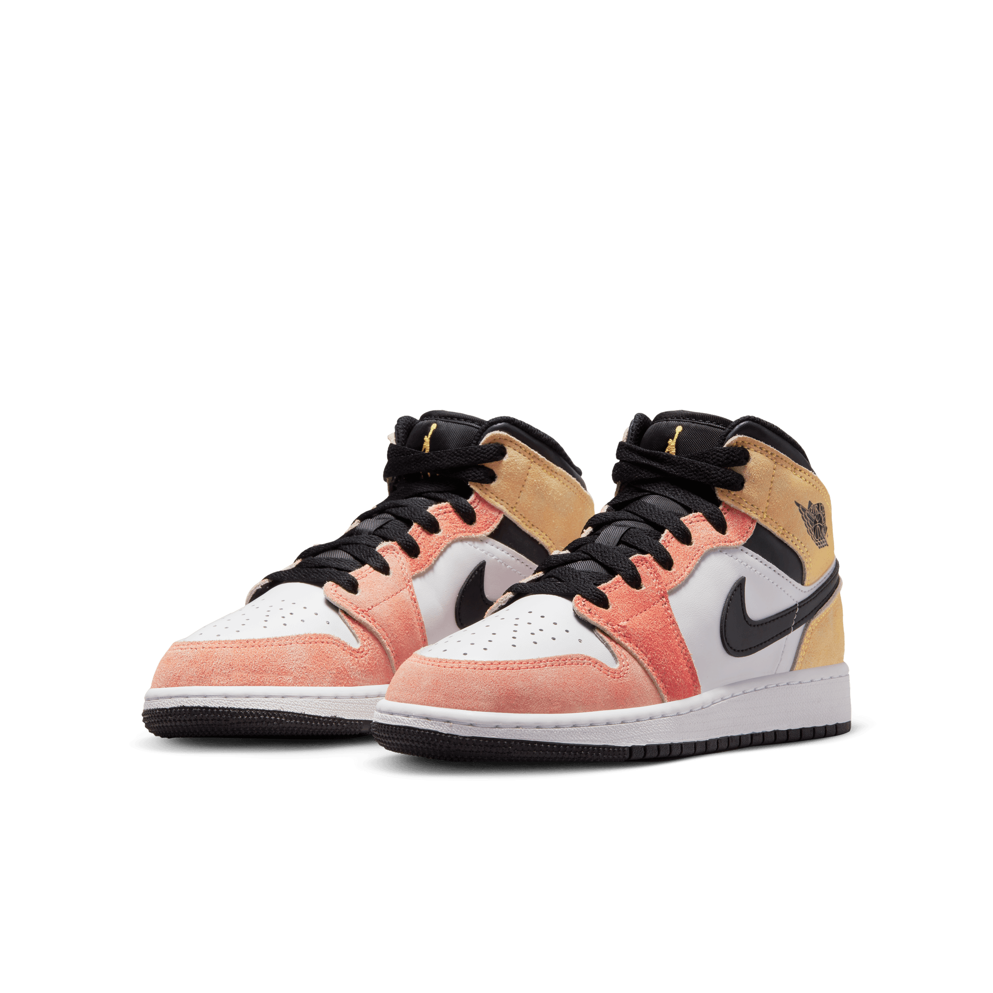 Jordan 1 Mid SE "Magic Ember/Sundial/White/Black" Grade School Boys' Shoe - RED/YELLOW Thumbnail View 5
