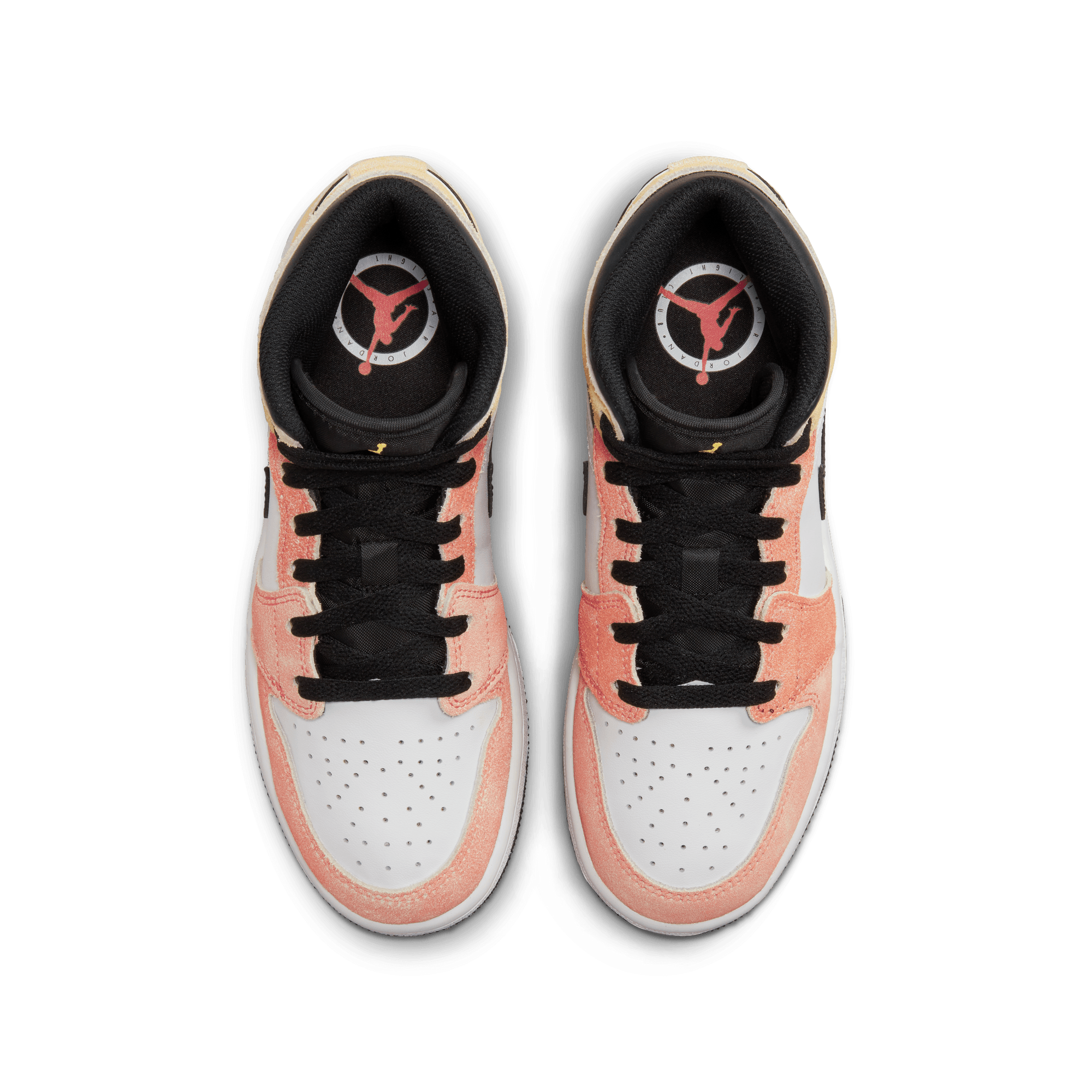 Jordan 1 Mid SE "Magic Ember/Sundial/White/Black" Grade School Boys' Shoe - RED/YELLOW Thumbnail View 7