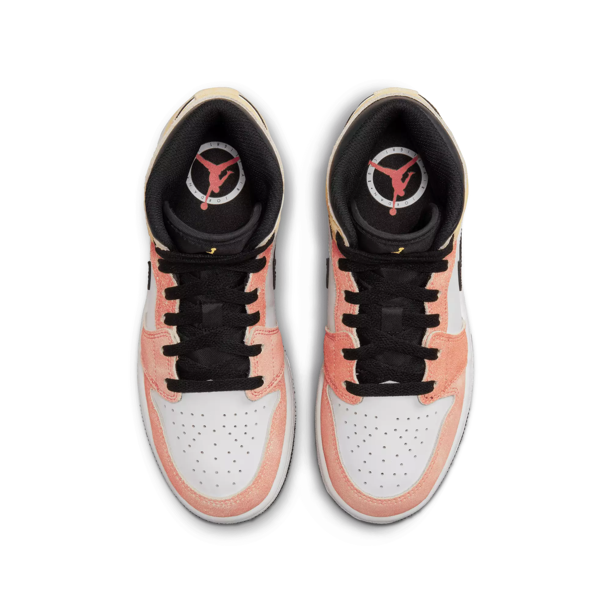 Jordan 1 Mid SE "Magic Ember/Sundial/White/Black" Grade School Boys' Shoe - RED/YELLOW