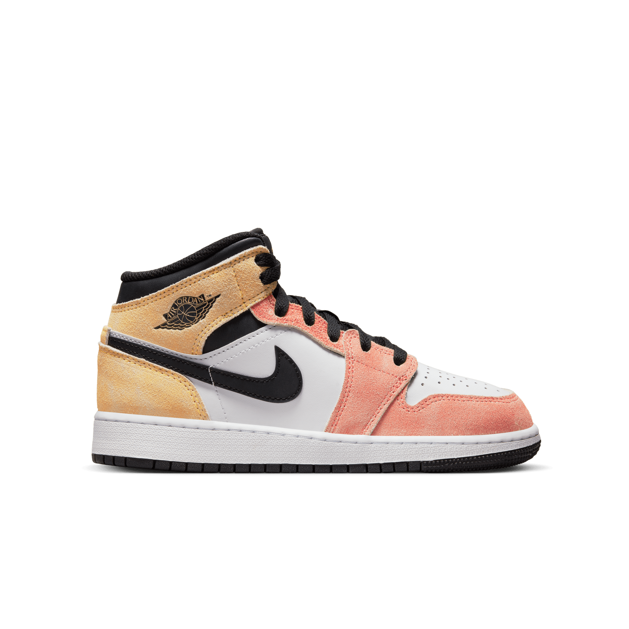 Jordan 1 Mid SE "Magic Ember/Sundial/White/Black" Grade School Boys' Shoe - RED/YELLOW Thumbnail View 1