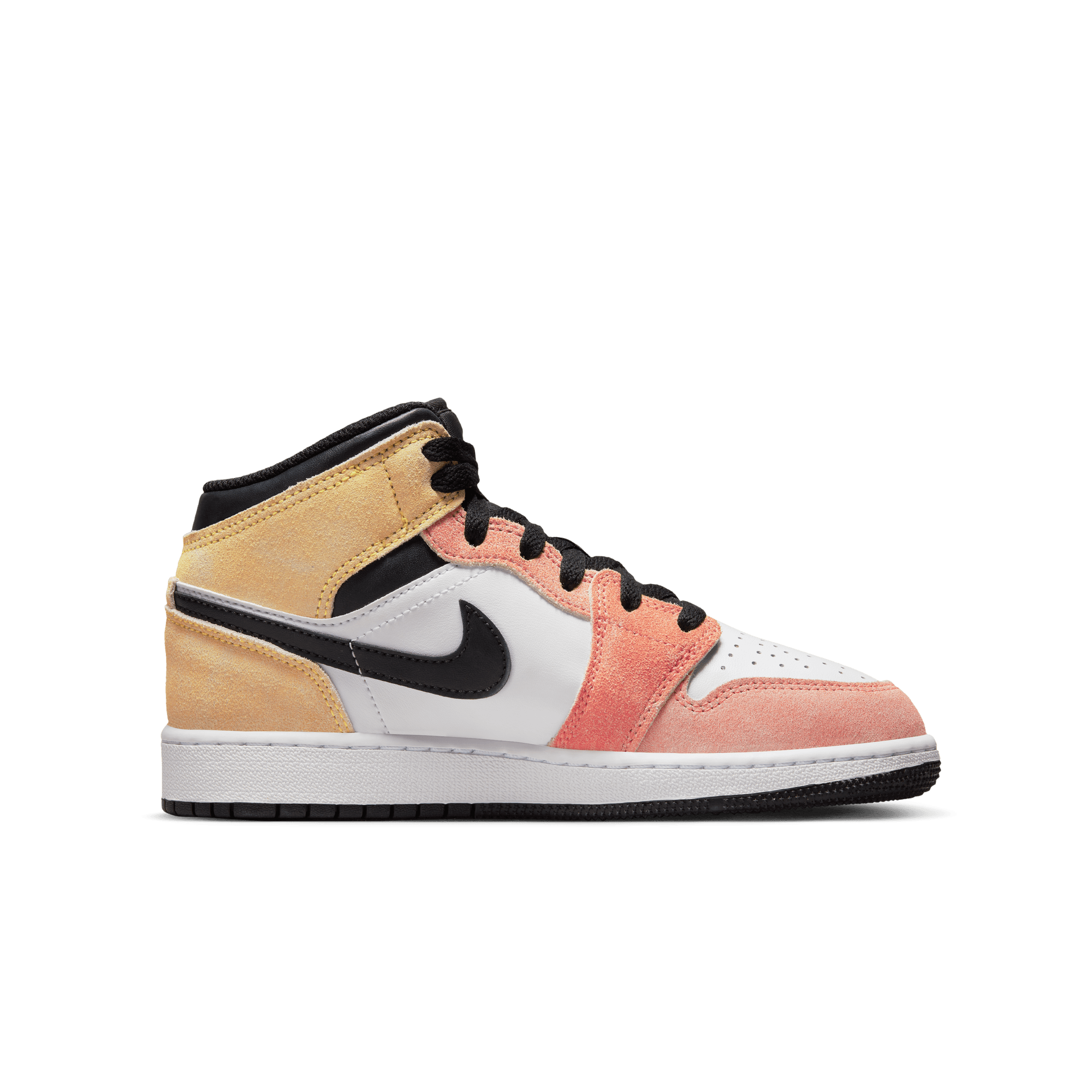 Jordan 1 Mid SE "Magic Ember/Sundial/White/Black" Grade School Boys' Shoe - RED/YELLOW Thumbnail View 2