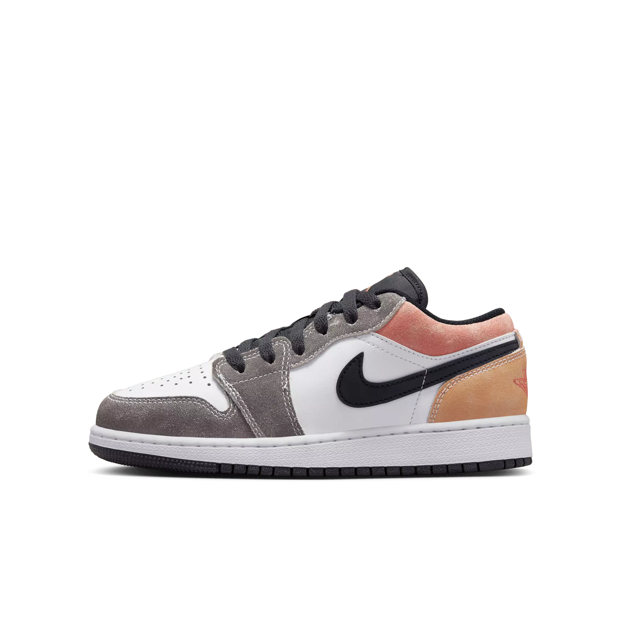 Jordan 1 Low SE "Black/Sundial/Magic Ember/White" Grade School Boys' Shoe - BLACK/WHITE/YELLOW