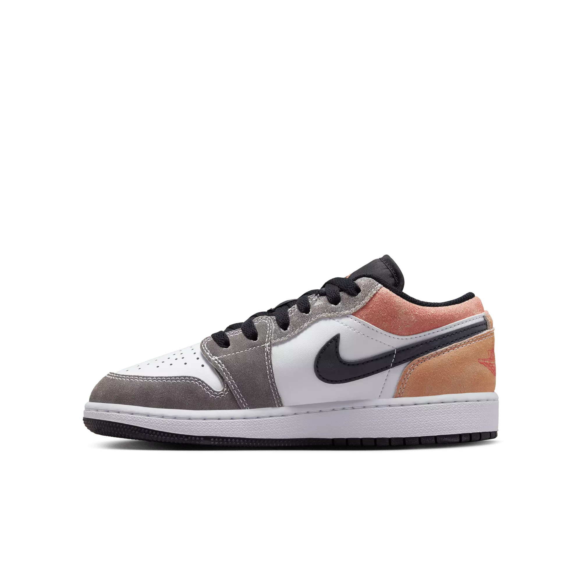 Jordan 1 Low SE "Black/Sundial/Magic Ember/White" Grade School Boys' Shoe - BLACK/WHITE/YELLOW