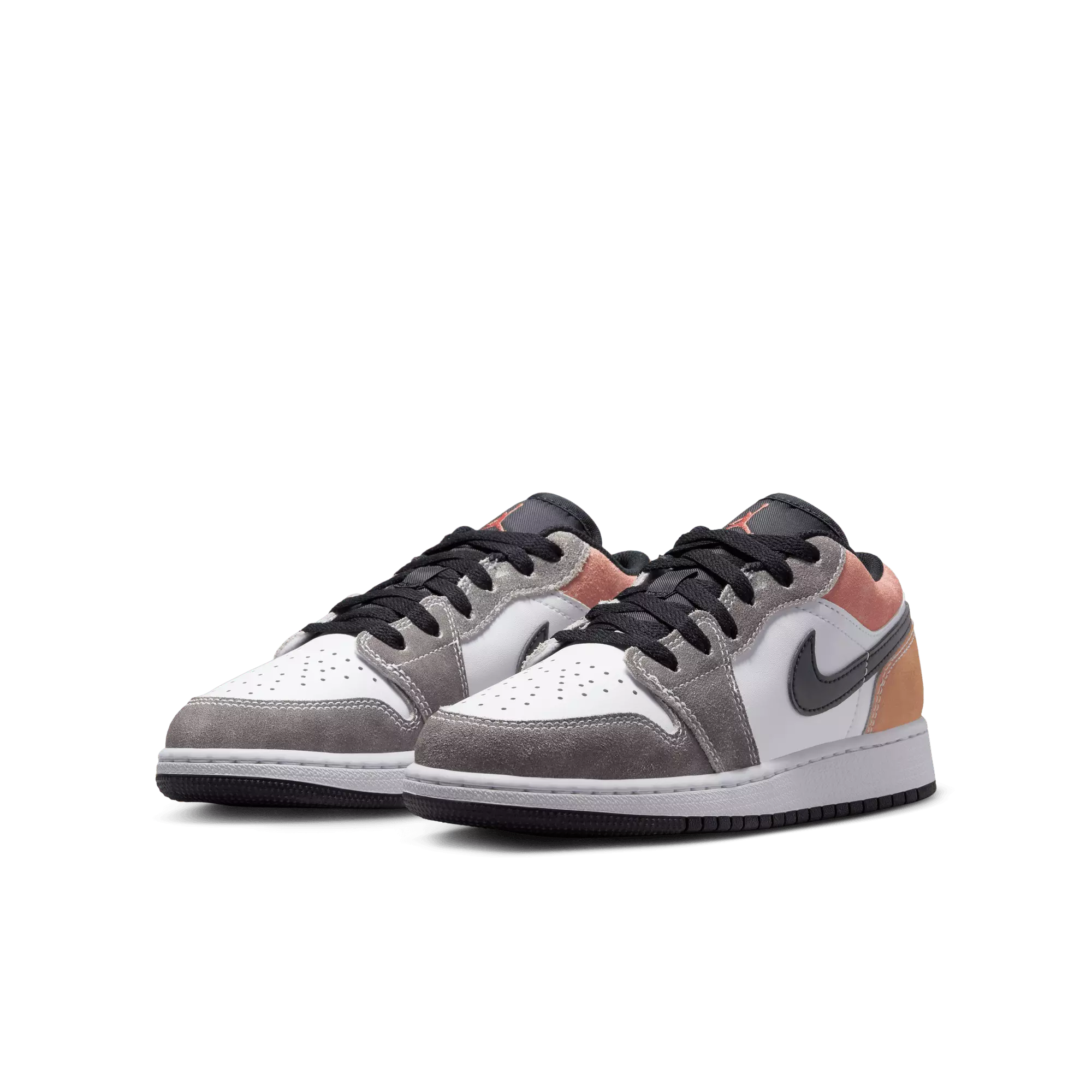 Jordan 1 Low SE "Black/Sundial/Magic Ember/White" Grade School Boys' Shoe - BLACK/WHITE/YELLOW