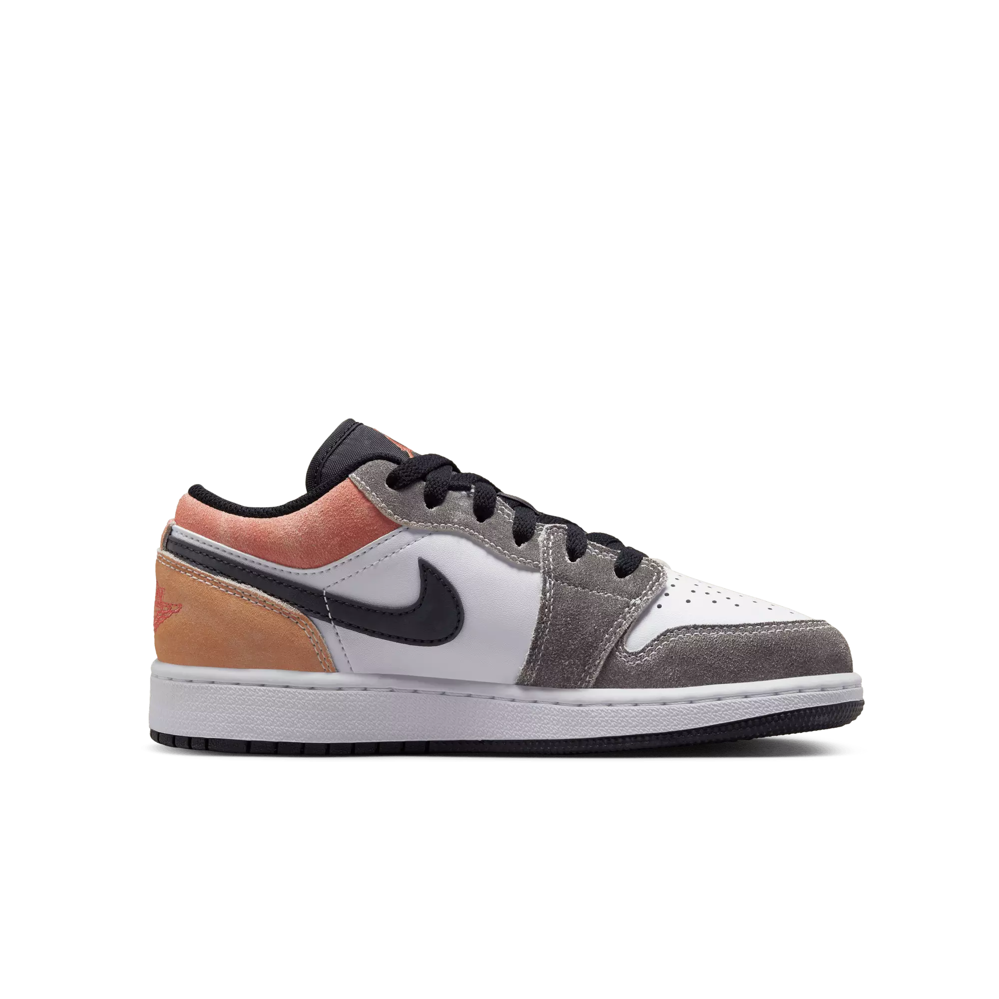 Jordan 1 Low SE "Black/Sundial/Magic Ember/White" Grade School Boys' Shoe - BLACK/WHITE/YELLOW