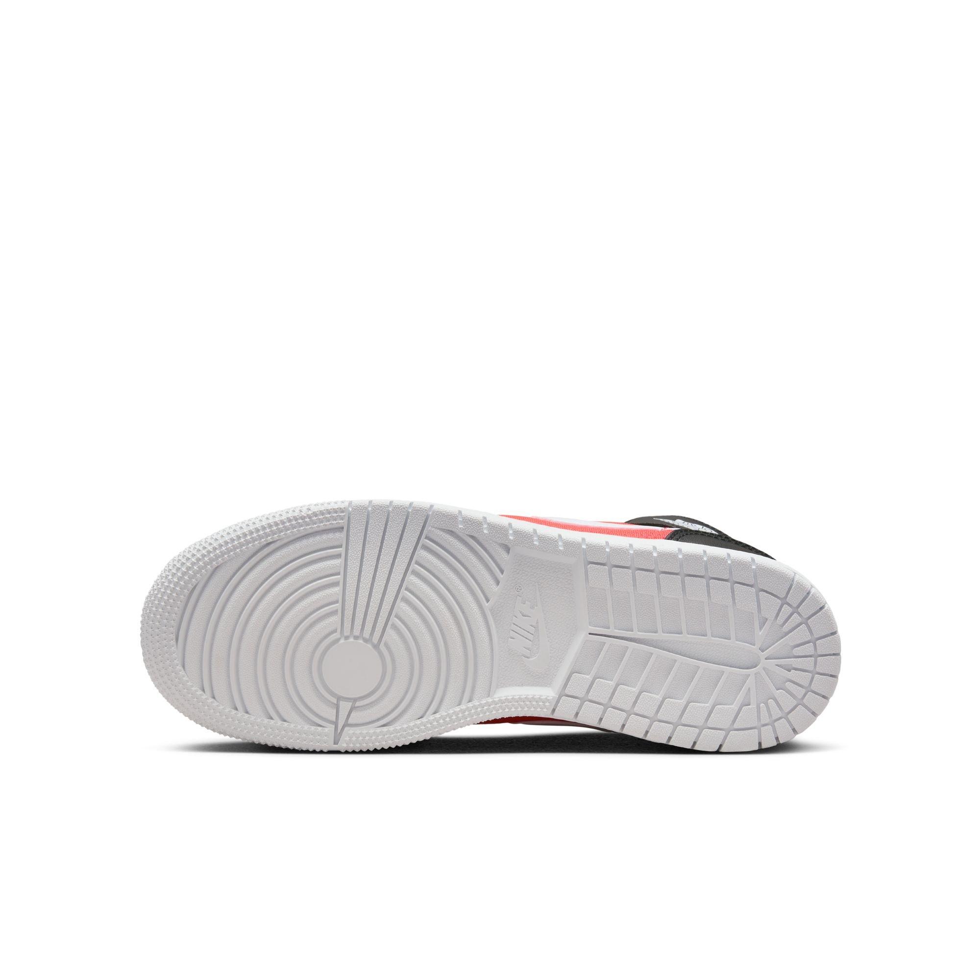 Jordan 1 Mid SE "Black/White/Infrared Red 23" Grade School Boys' Shoe - BLACK/INFRARED Thumbnail View 6