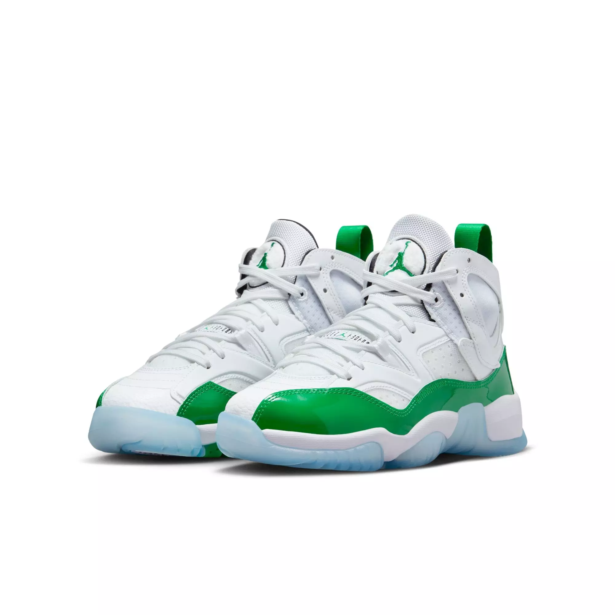 Jordan Jumpman Two Trey "White/Lucky Green/Black" Grade School Boys' Shoe - WHITE/GREEN