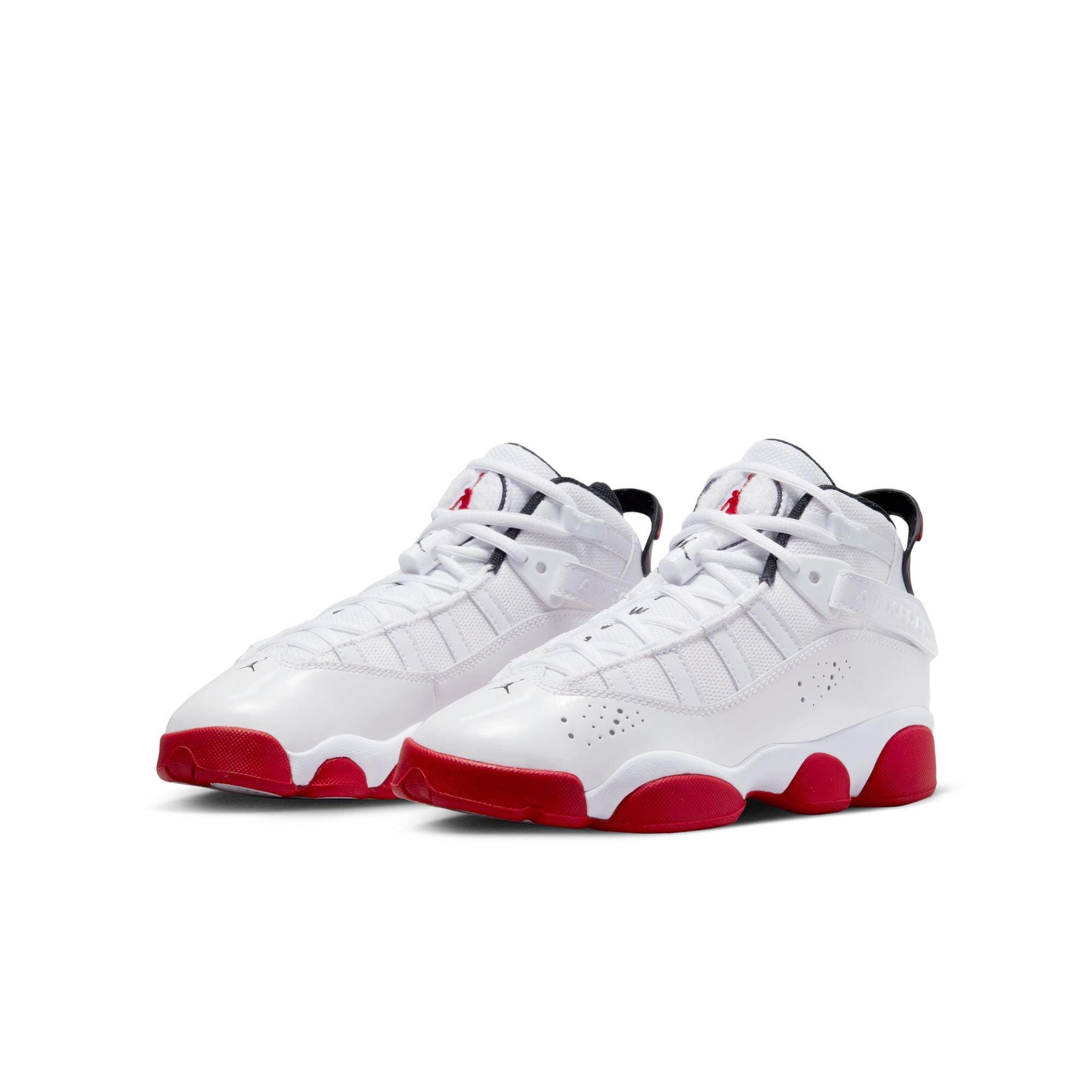 Jordan 6 Rings "White/University Red/Black" Grade School Boys' Shoe - WHITE/RED Thumbnail View 5