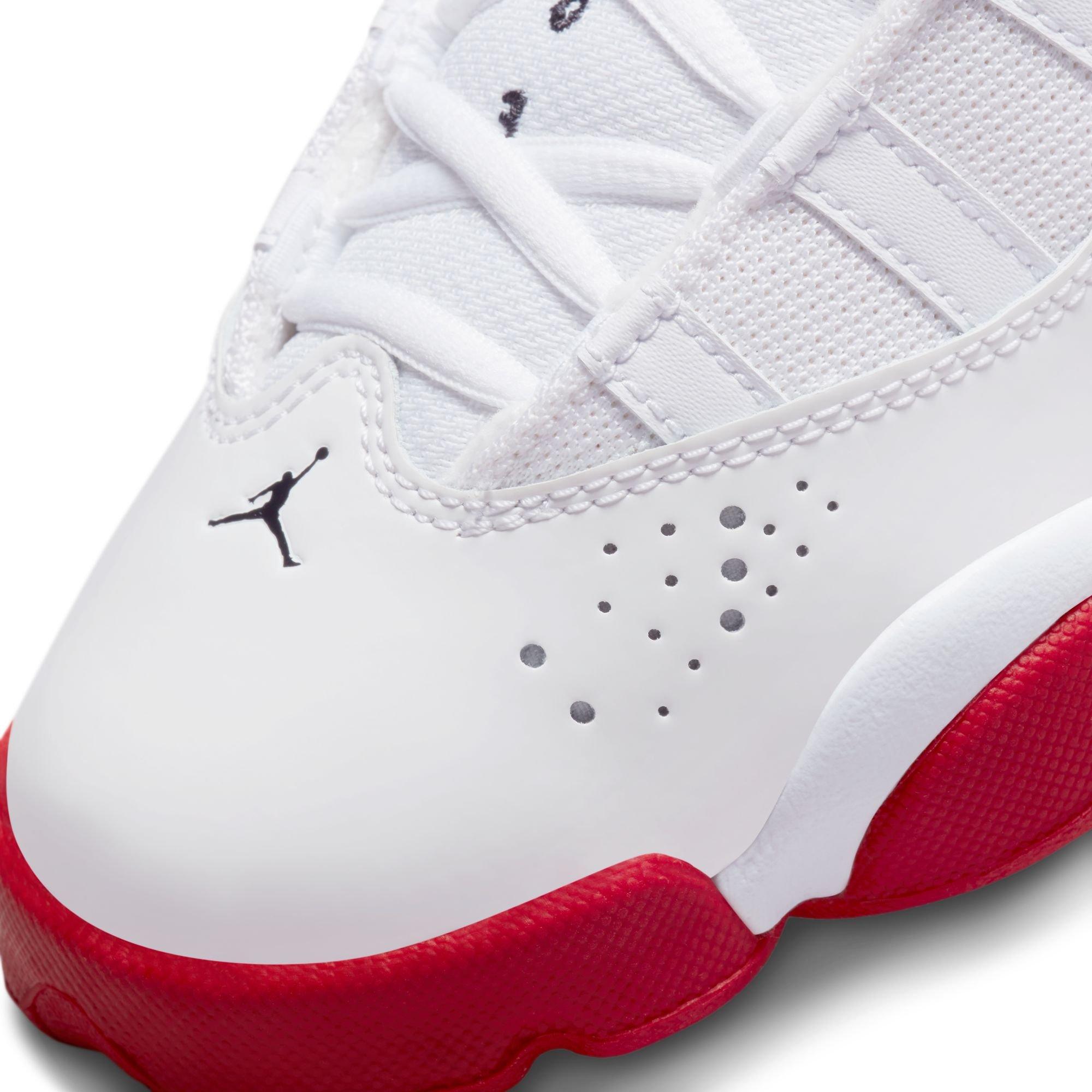 Jordan 6 Rings "White/University Red/Black" Grade School Boys' Shoe - WHITE/RED Thumbnail View 9
