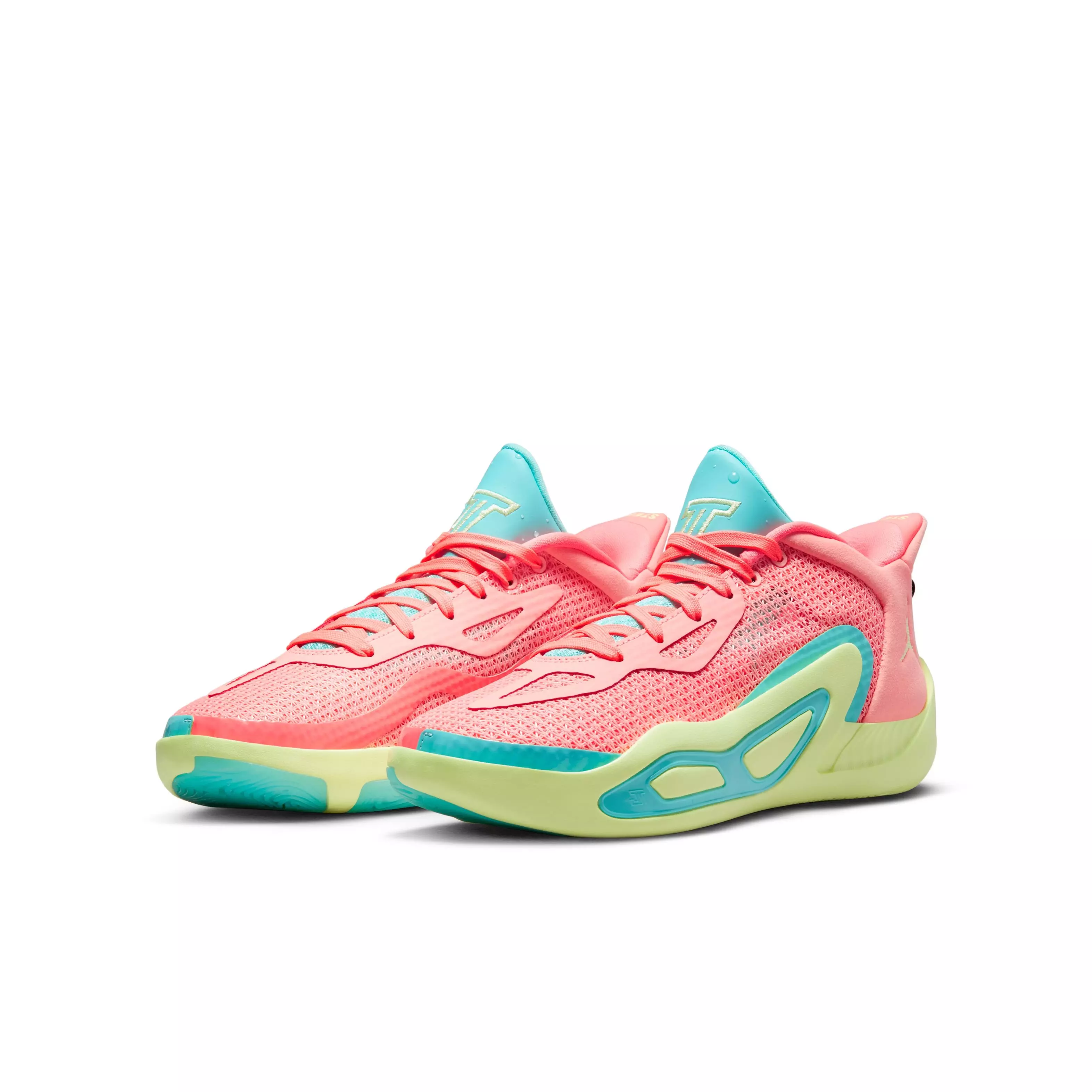 Jordan Tatum 1 "Pink Lemonade" Grade School Kids' Basketball Shoe - PINK/YELLOW