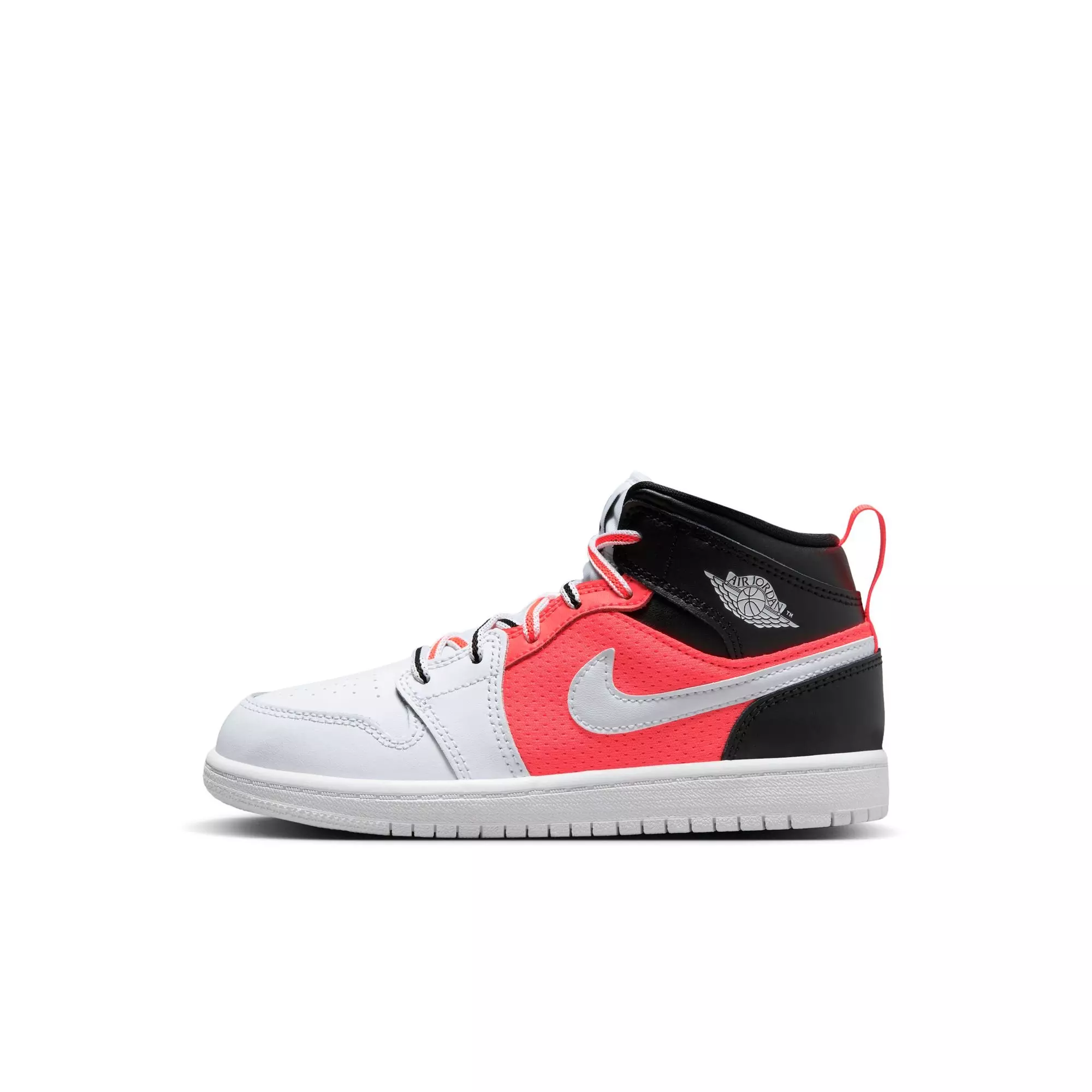 Jordan 1 Mid SE "Black/White/Infrared 23" Preschool Boys' Shoe - BLACK/INFRARED