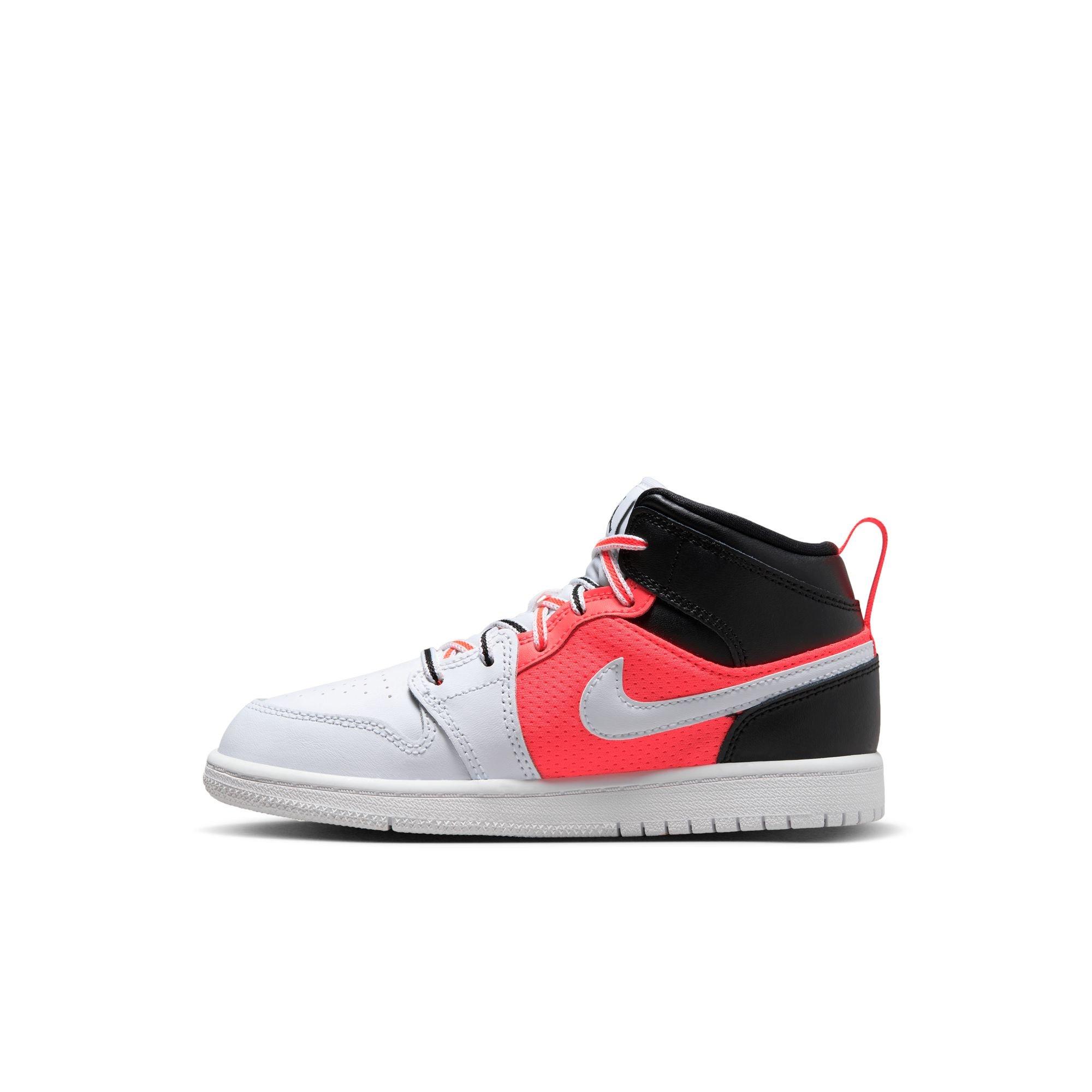 Jordan 1 Mid SE "Black/White/Infrared 23" Preschool Boys' Shoe - BLACK/INFRARED Thumbnail View 11