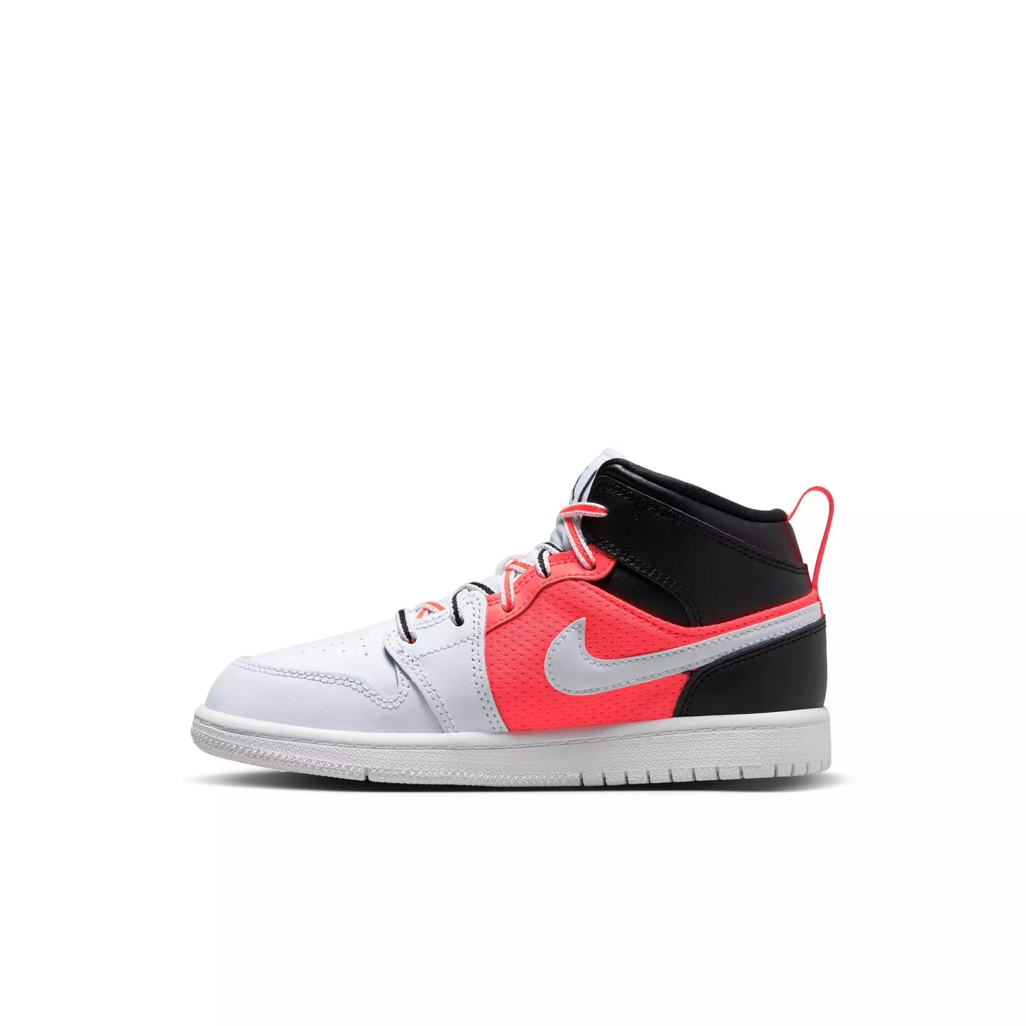 Jordan 1 Mid SE "Black/White/Infrared 23" Preschool Boys' Shoe - BLACK/INFRARED