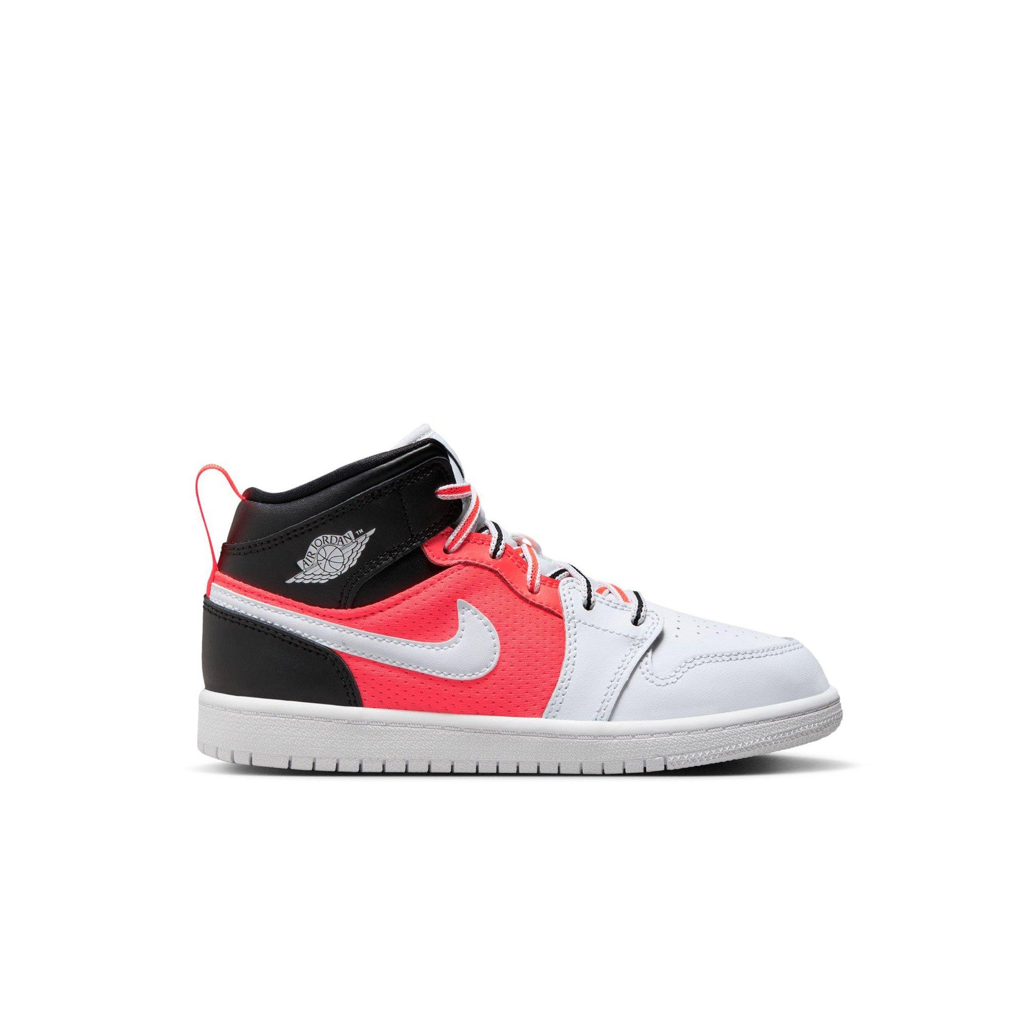 Jordan 1 Mid SE "Black/White/Infrared 23" Preschool Boys' Shoe - BLACK/INFRARED Thumbnail View 1