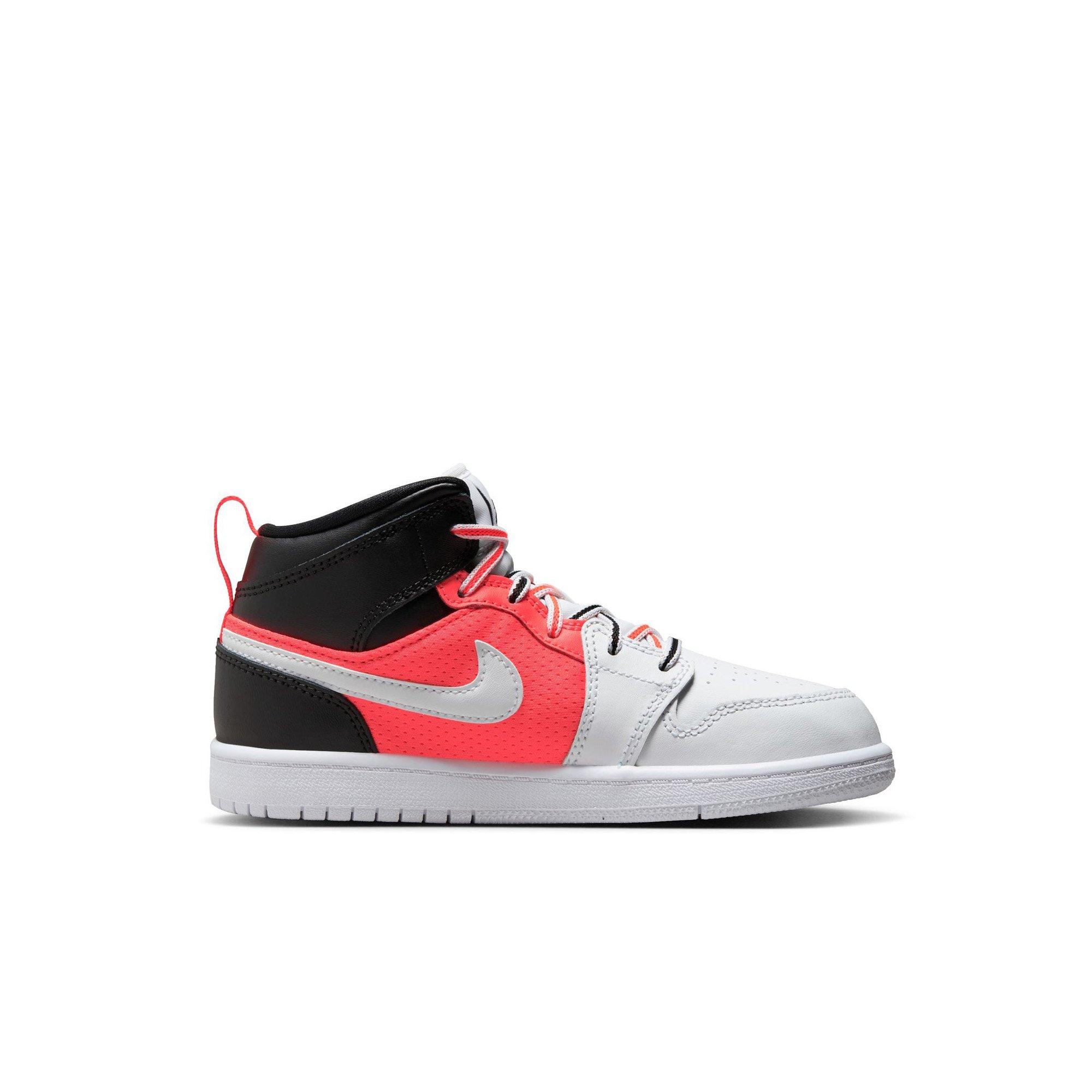 Jordan 1 Mid SE "Black/White/Infrared 23" Preschool Boys' Shoe - BLACK/INFRARED Thumbnail View 2