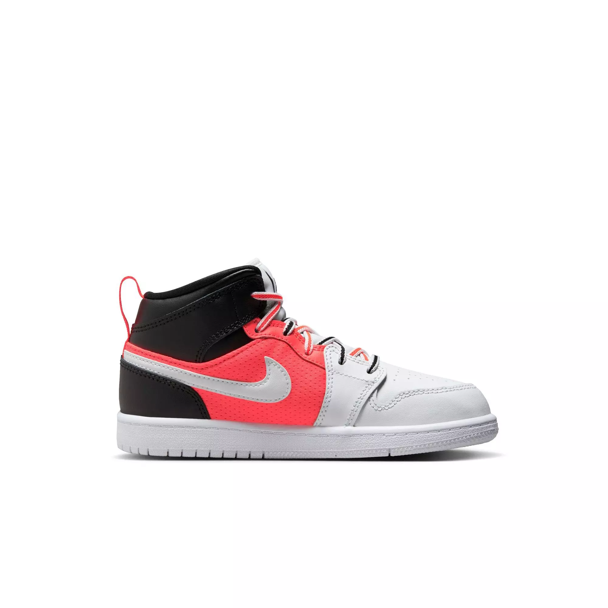 Jordan 1 Mid SE "Black/White/Infrared 23" Preschool Boys' Shoe - BLACK/INFRARED
