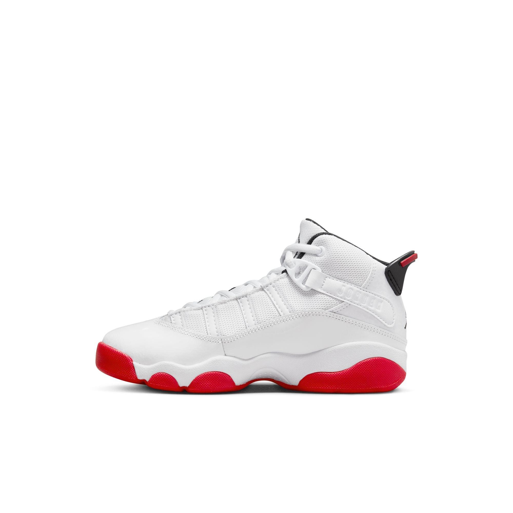 Jordan 6 Rings "White/University Red/Black" Preschool Boys' Shoe - WHITE/RED Thumbnail View 3