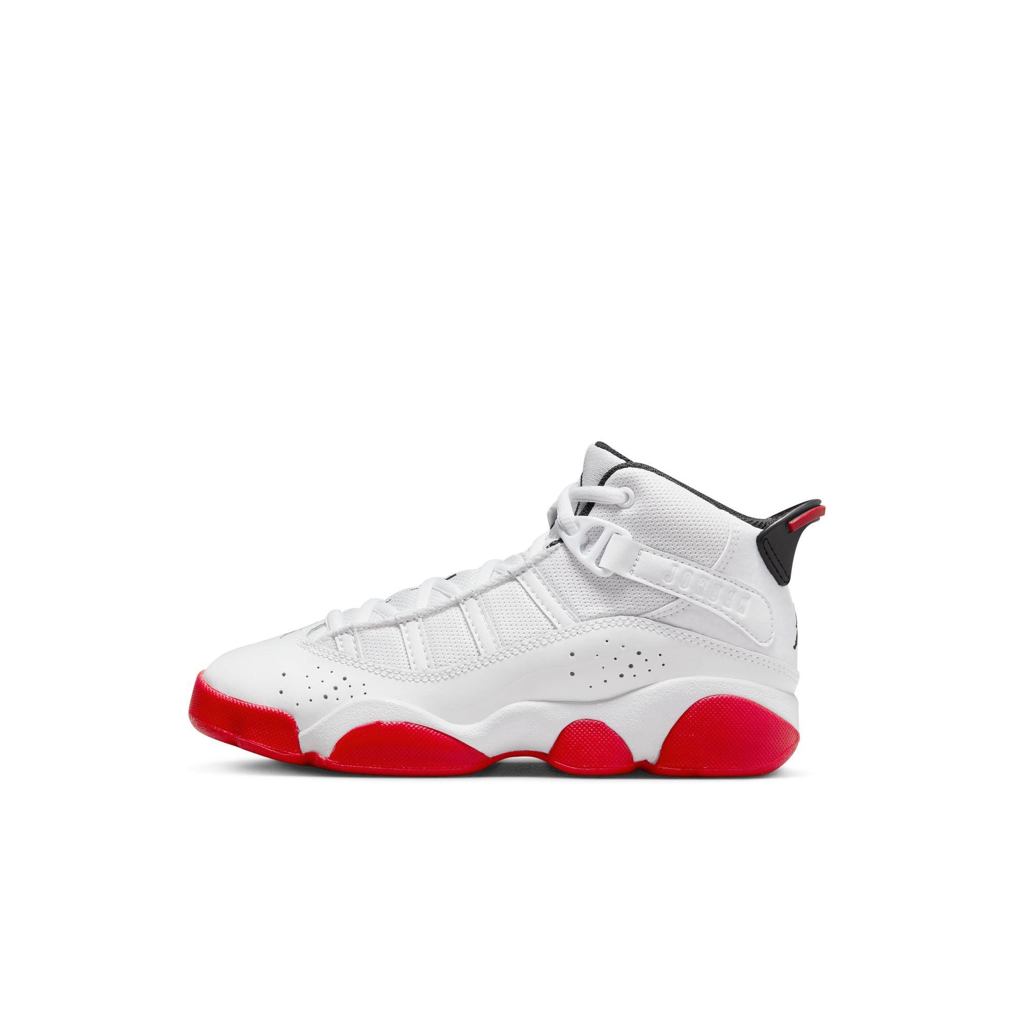 Jordan 6 Rings "White/University Red/Black" Preschool Boys' Shoe - WHITE/RED Thumbnail View 4