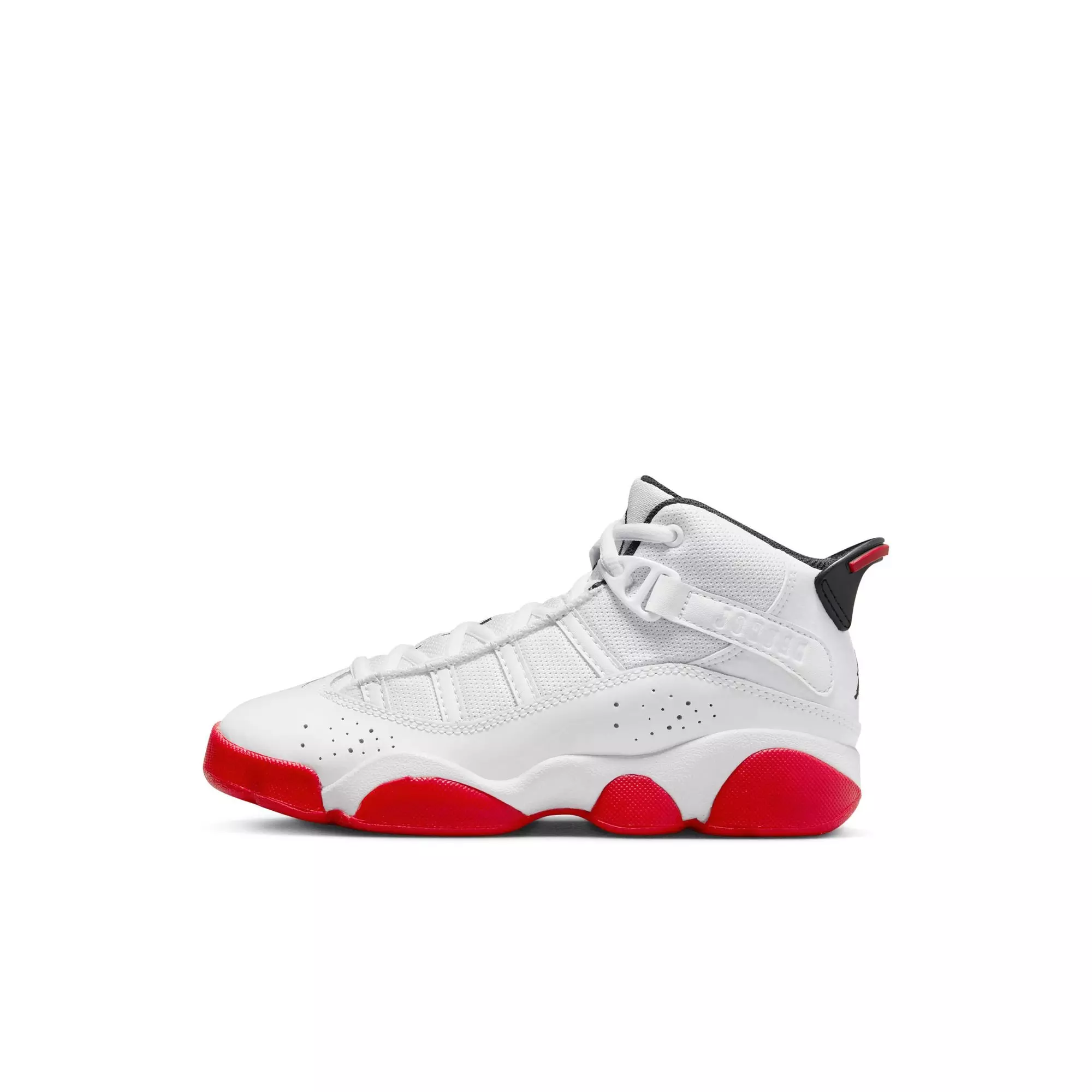 Jordan 6 Rings "White/University Red/Black" Preschool Boys' Shoe - WHITE/RED