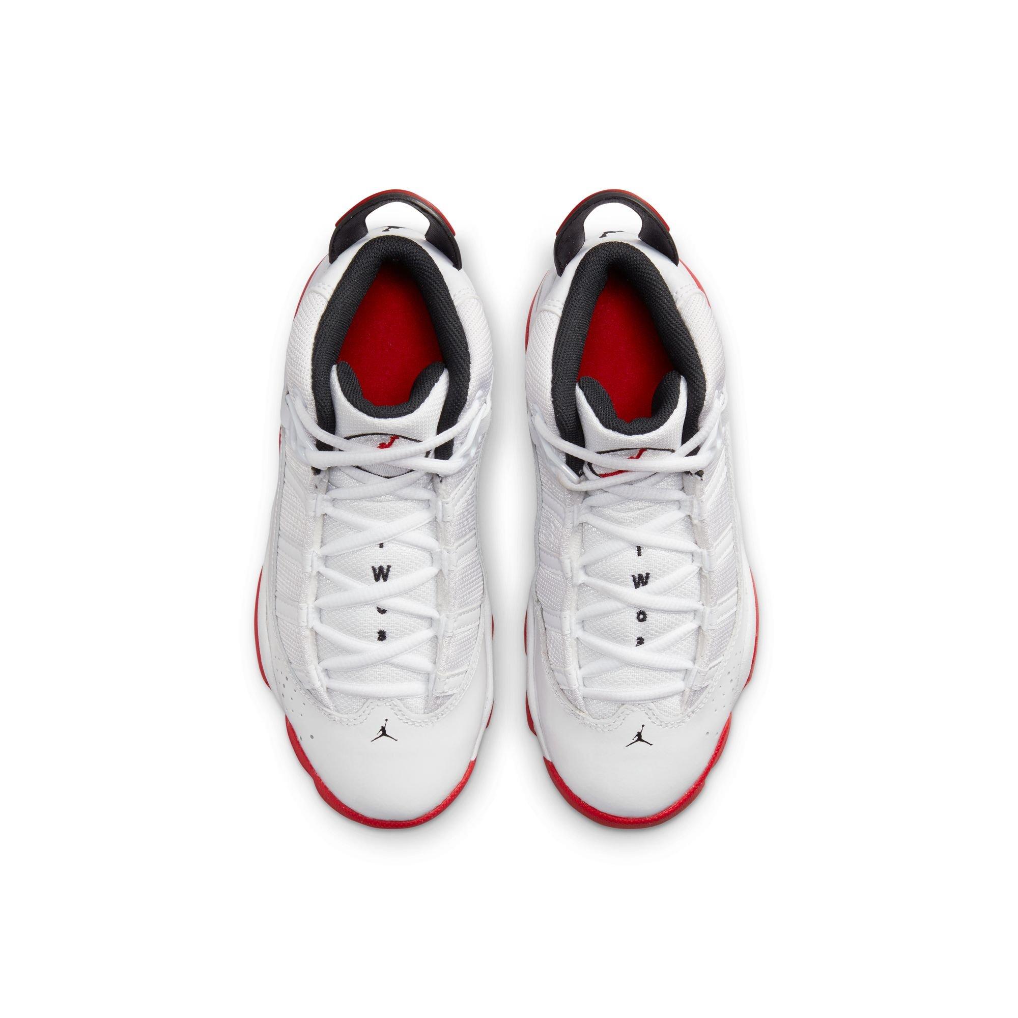 Jordan 6 Rings "White/University Red/Black" Preschool Boys' Shoe - WHITE/RED Thumbnail View 5
