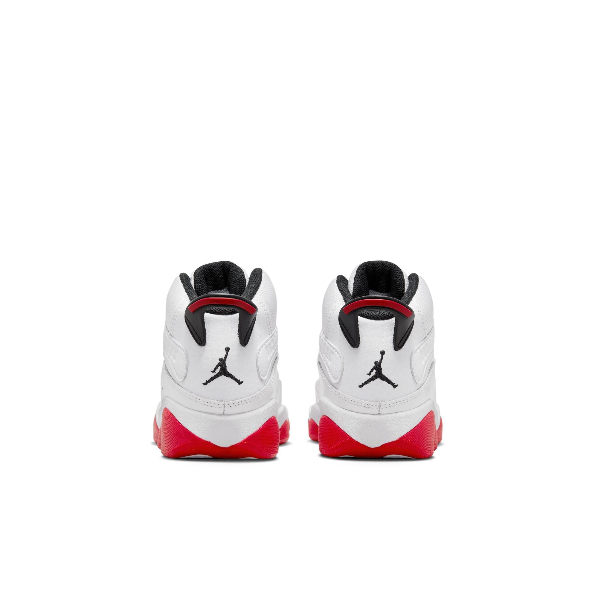Jordan 6 Rings "White/University Red/Black" Preschool Boys' Shoe - WHITE/RED Thumbnail View 7